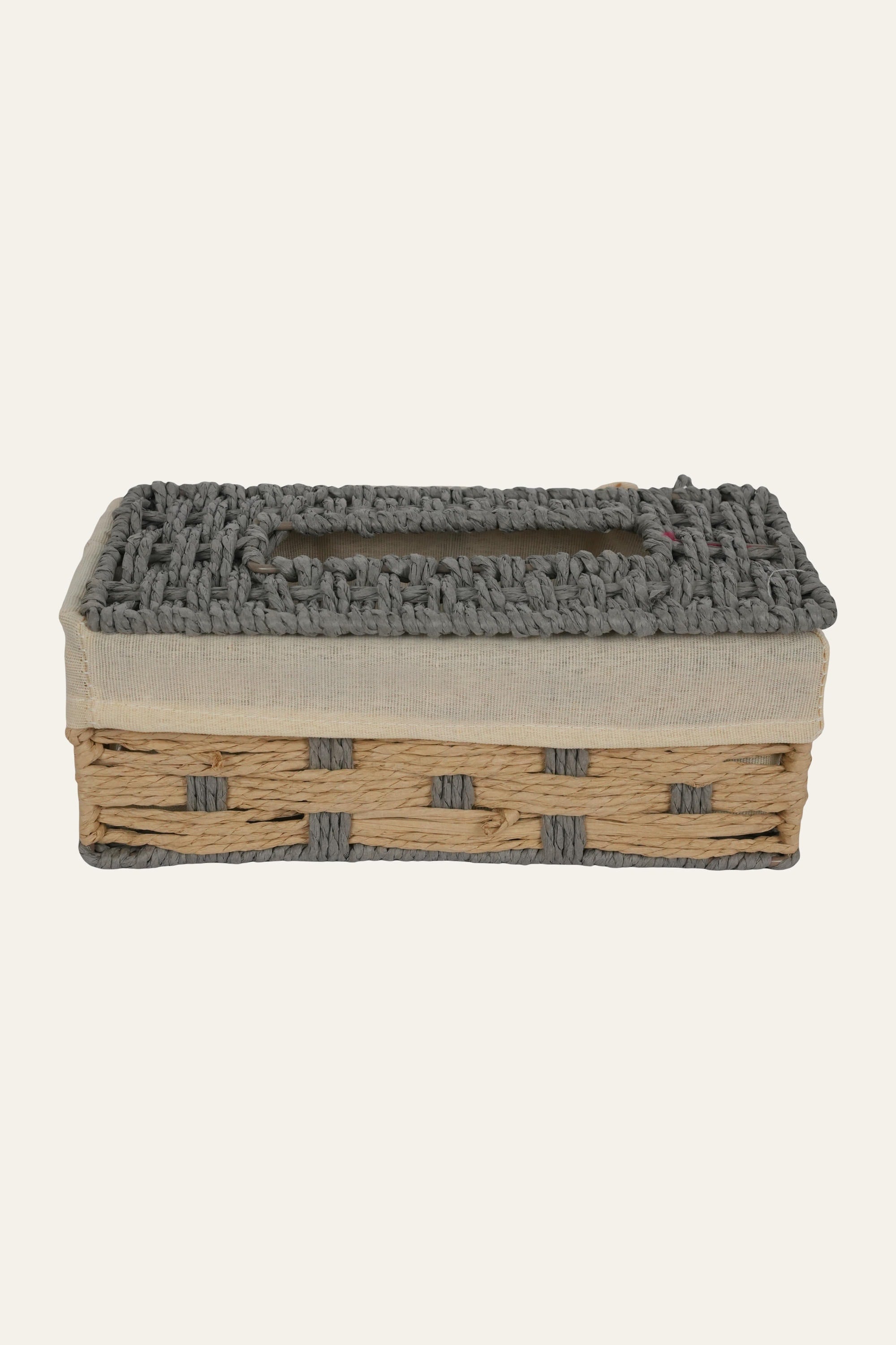 Two tone woven tissue box for dining table 