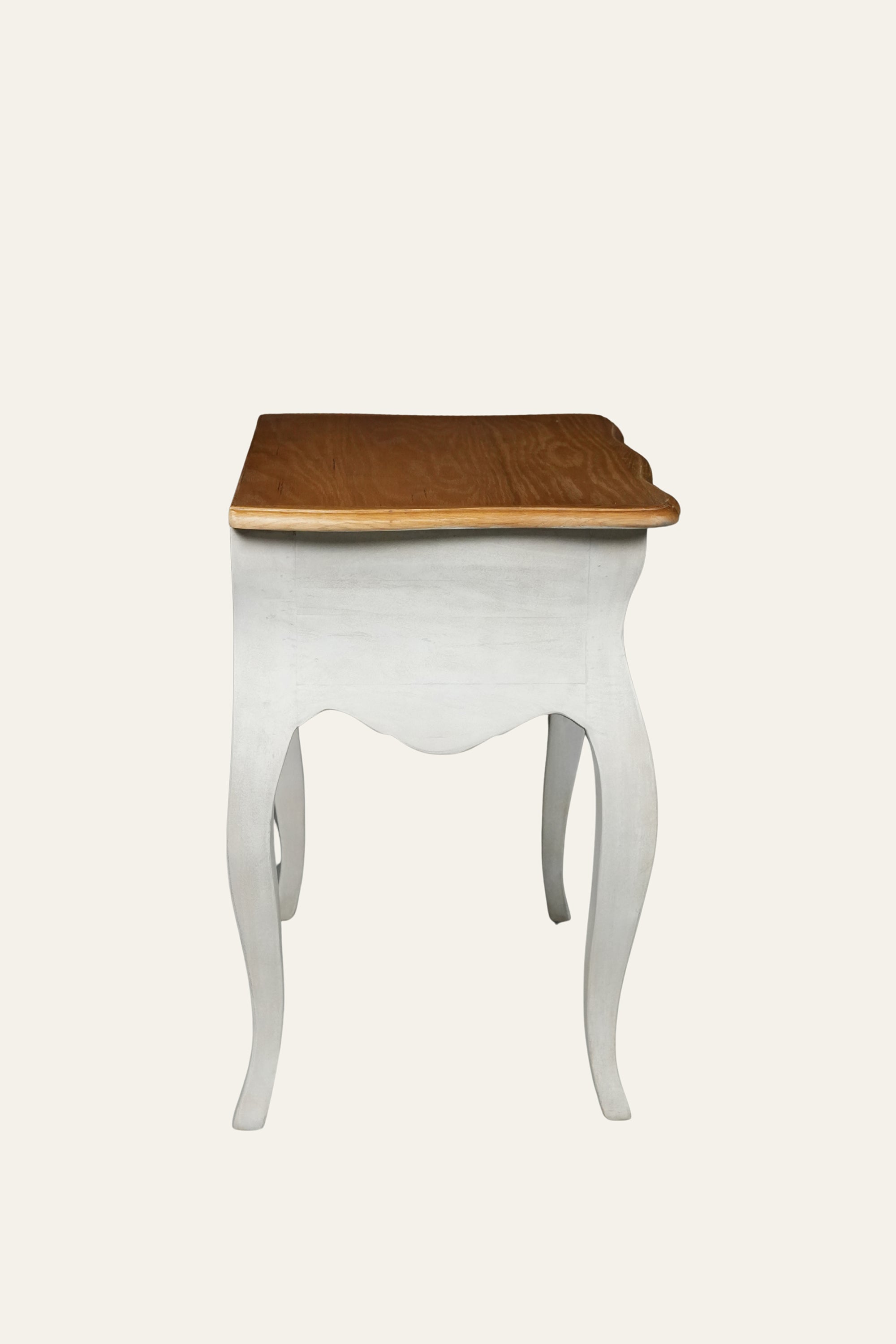 Two-Tone French Country Bedside Table with Storage Drawer