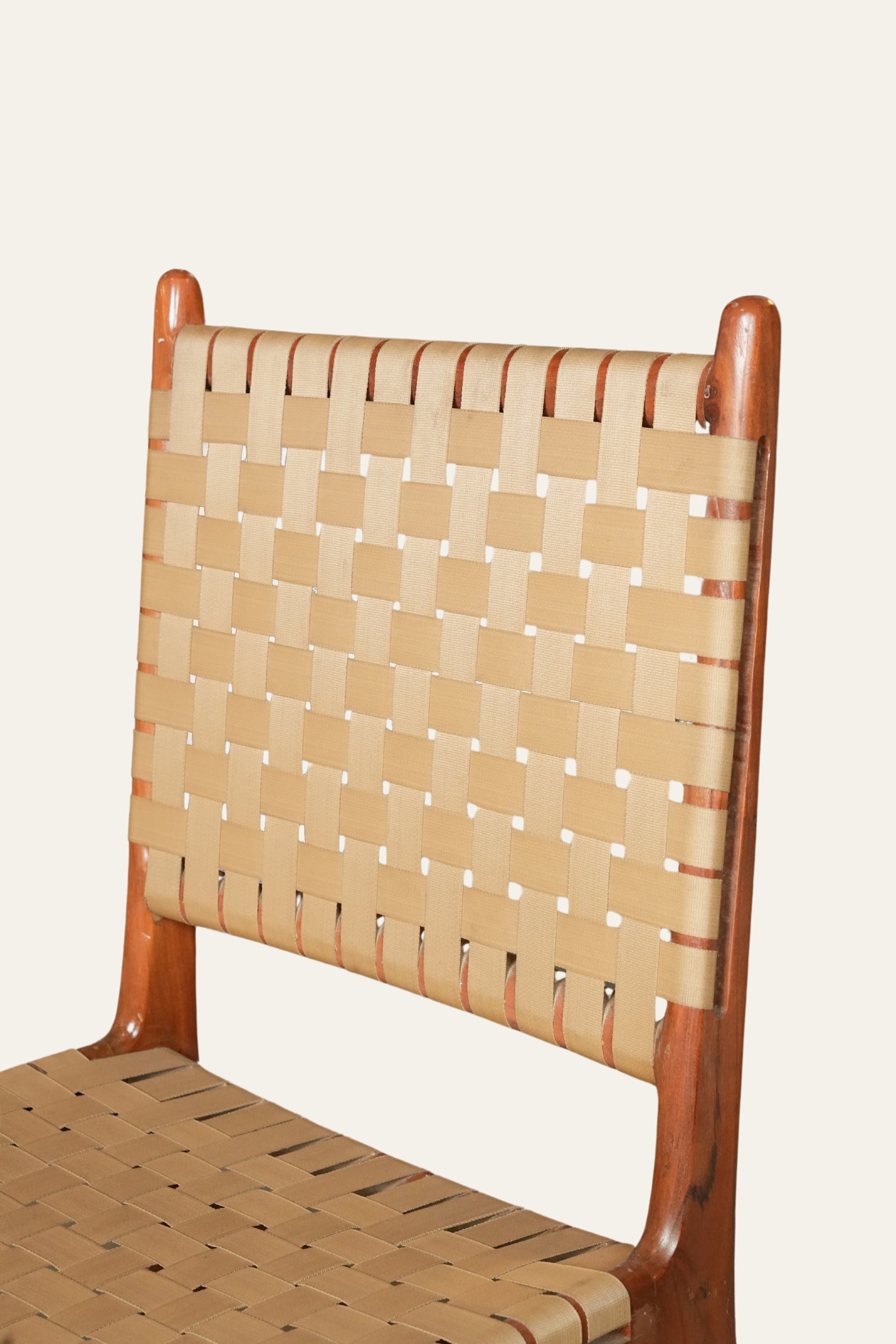 Woven PU Leatherette Dining Chair in Mid-Century Modern Style