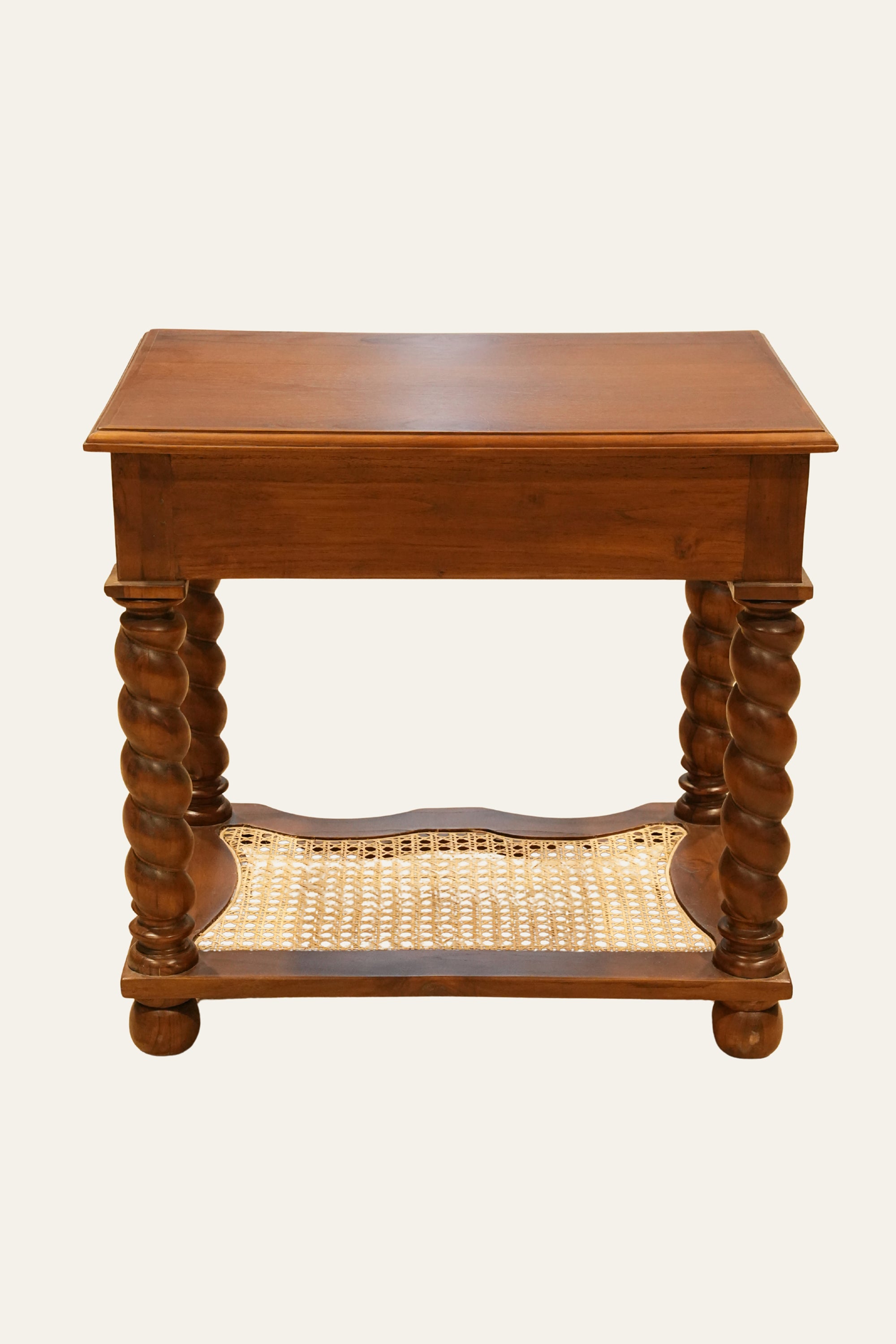 Barley Twist 1-Drawer Bedside Table with Cane Shelf