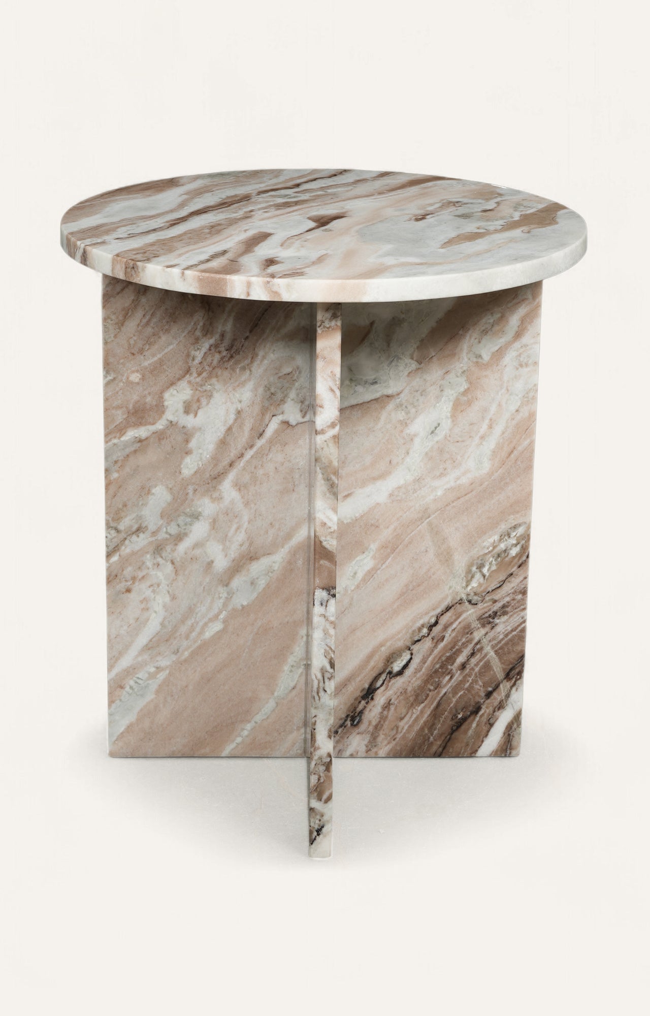 Marble-patterned side table 