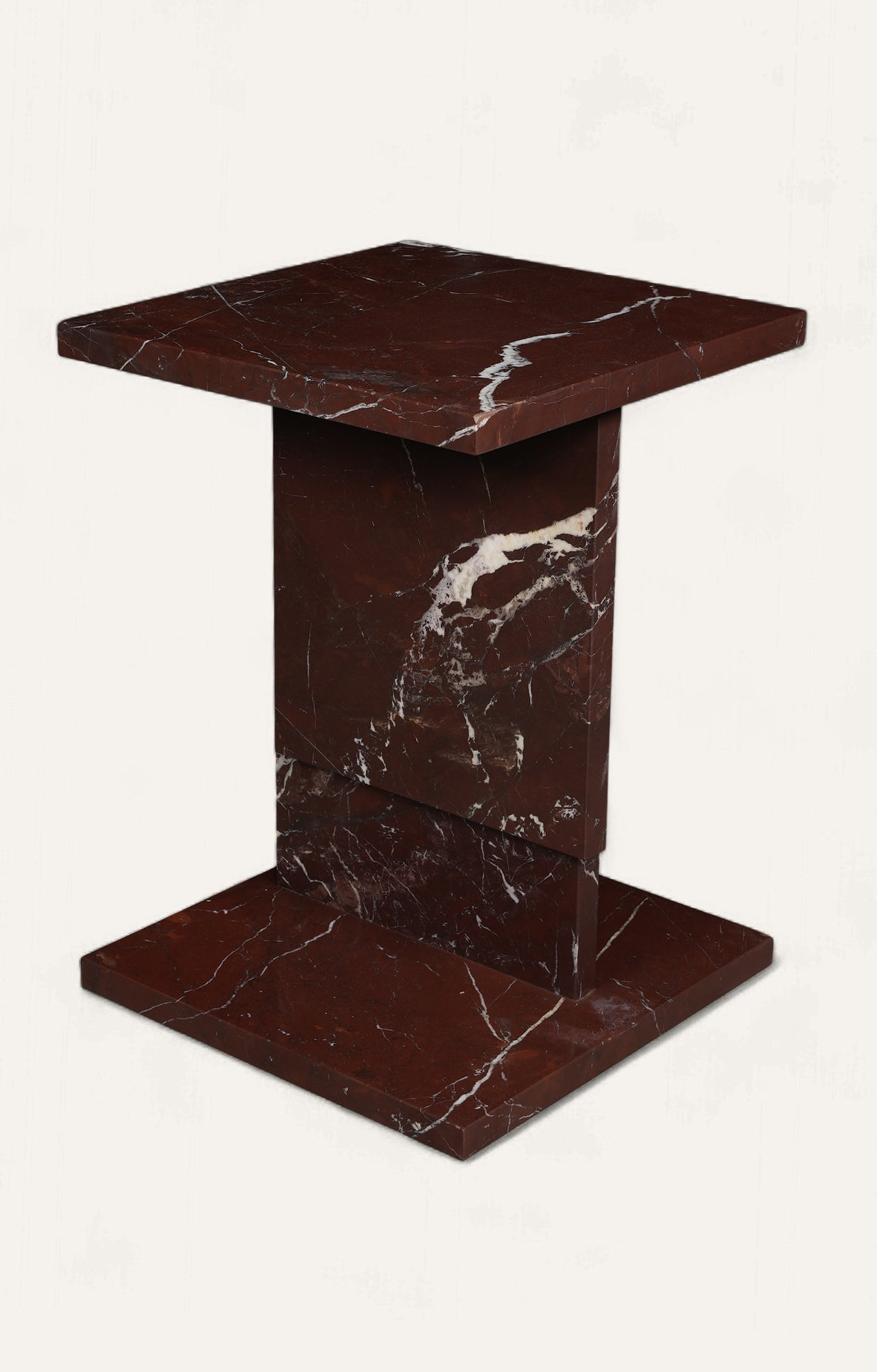 Red Marble Accent Table