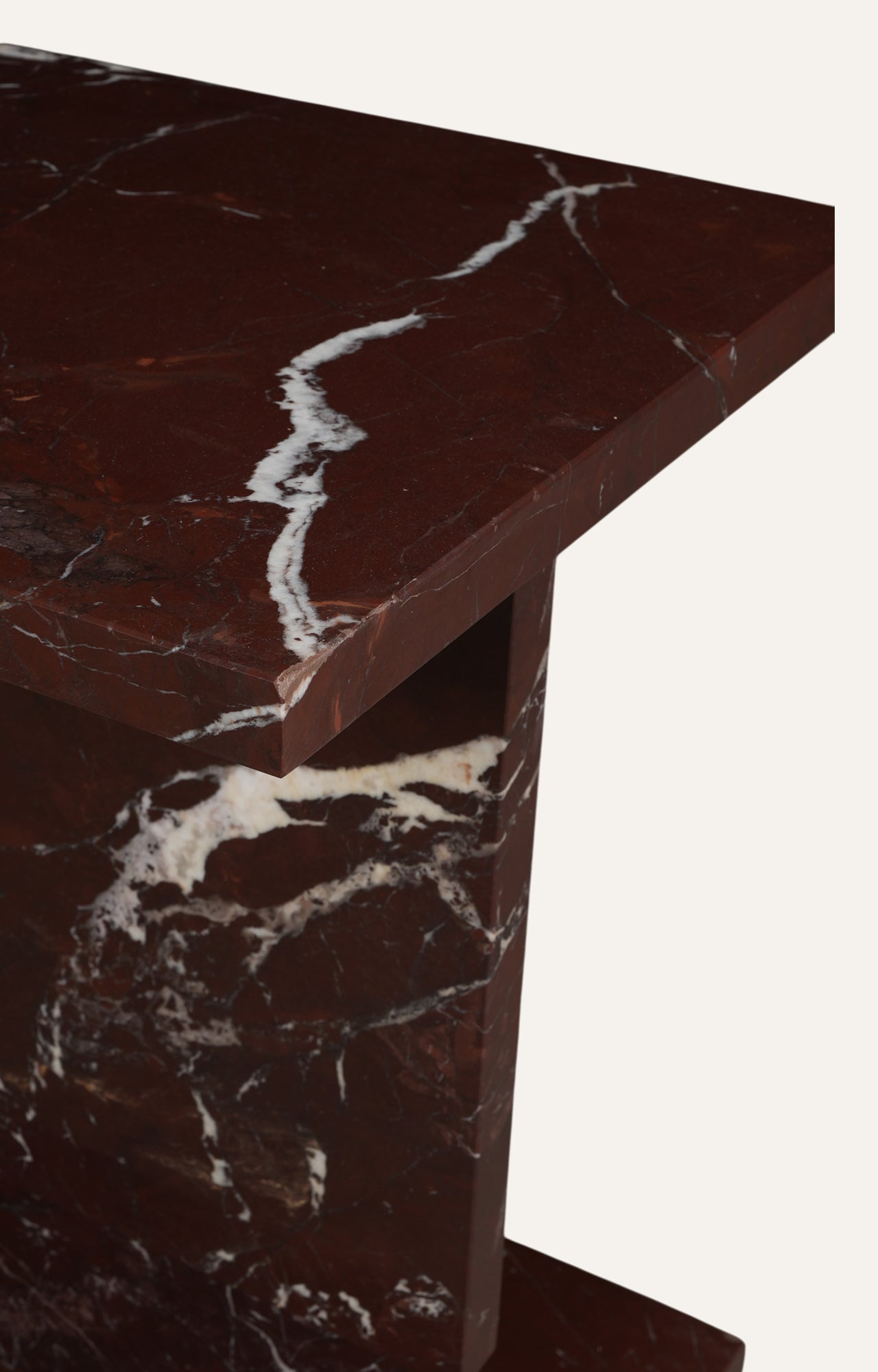 Red Marble Accent Table