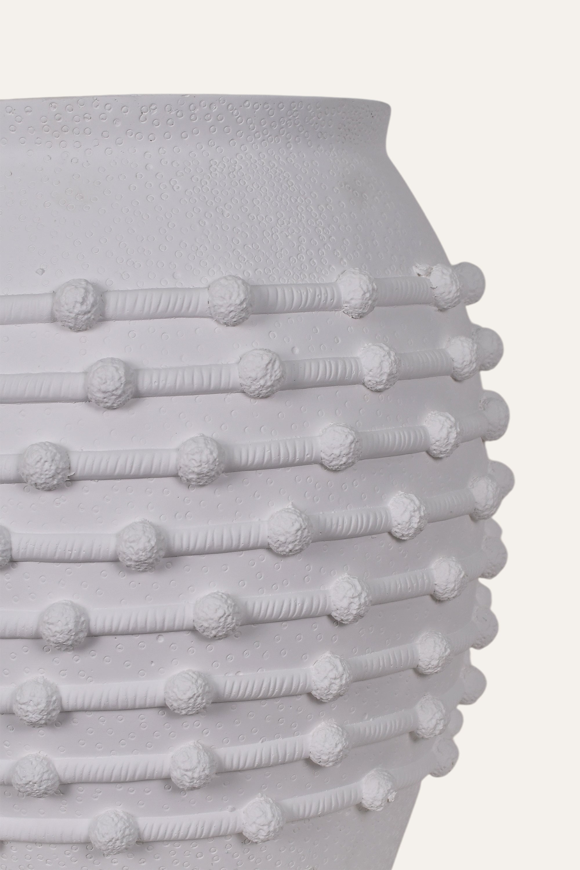 White textured vase