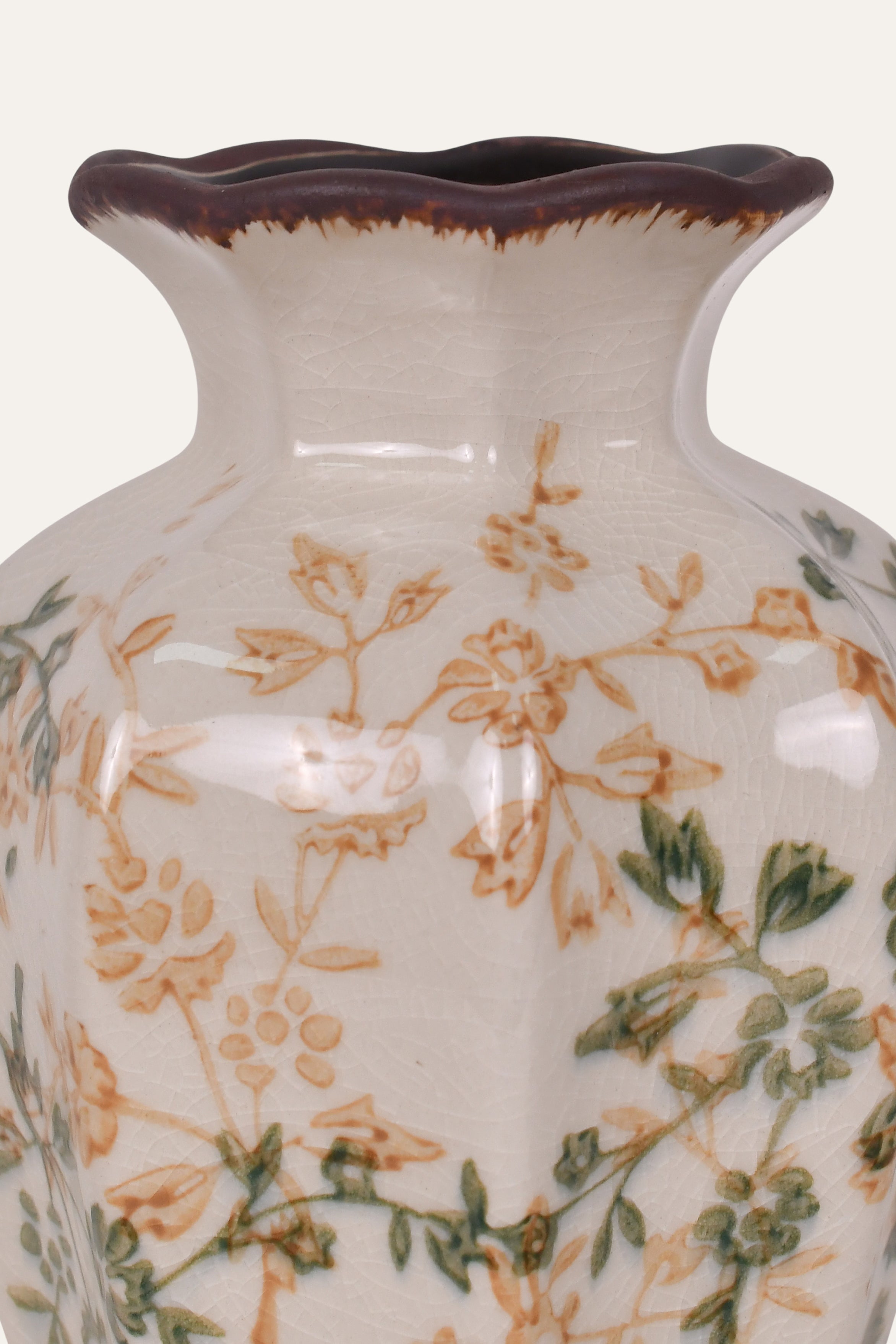 Ceramic vase with floral patterns