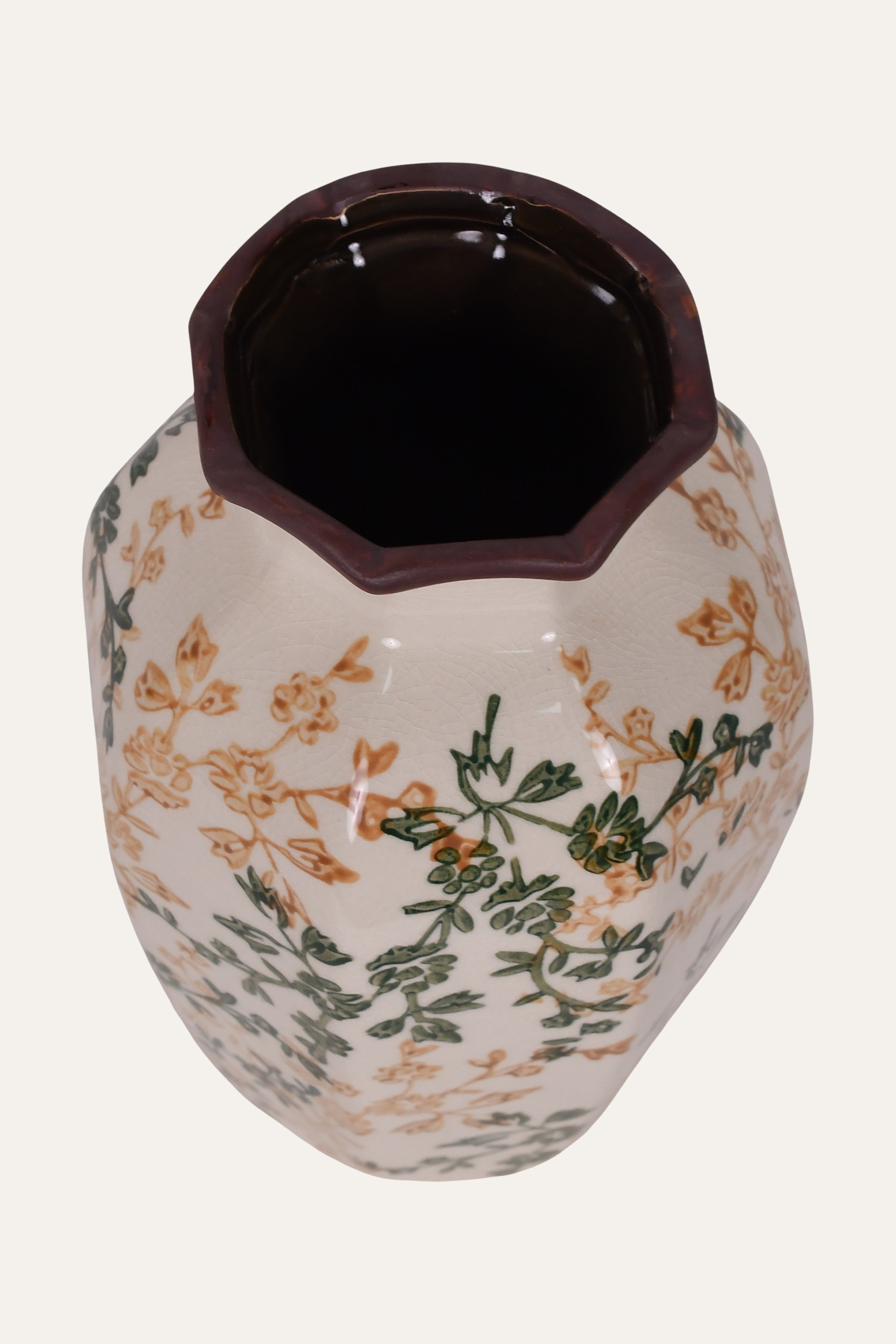 Decorative vase with floral pattern