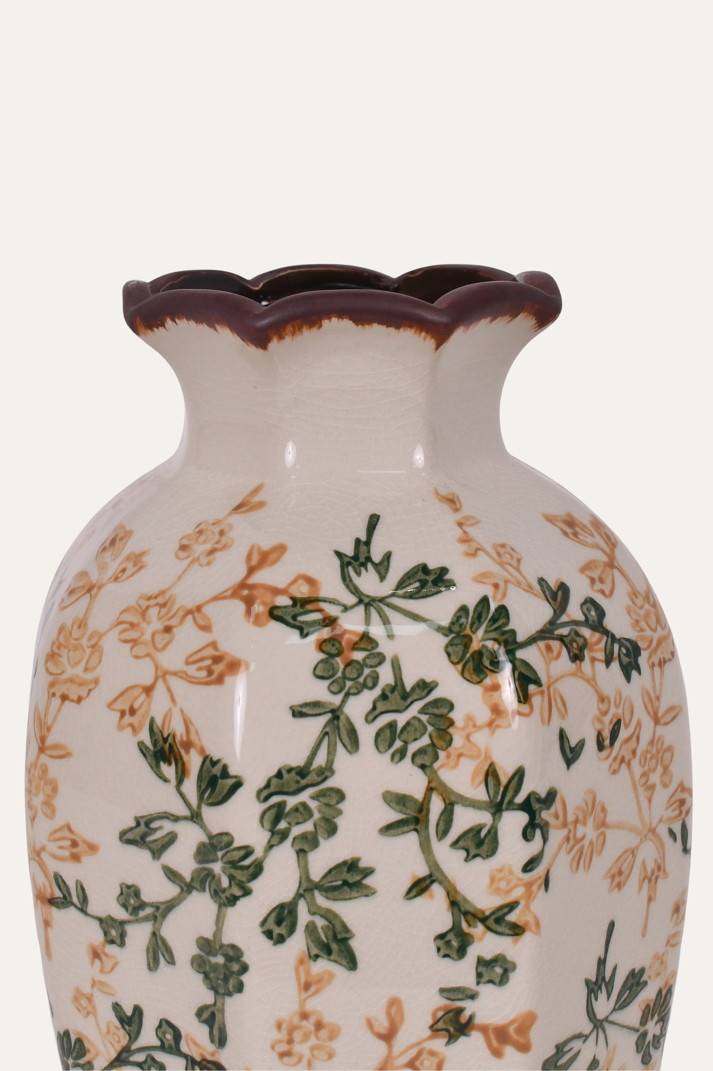 Decorative vase with floral patterns