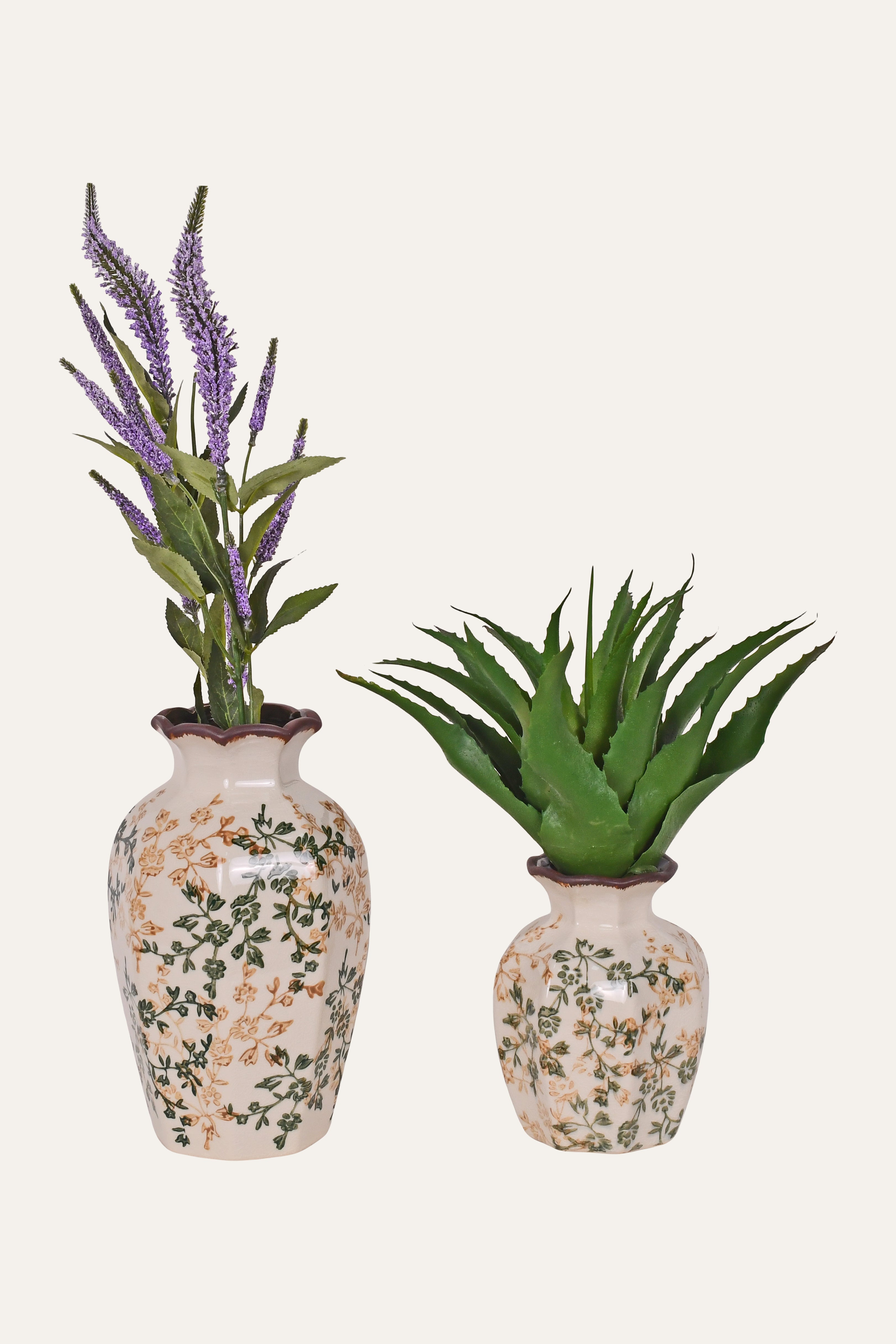 Floral Motif Ceramic Vase