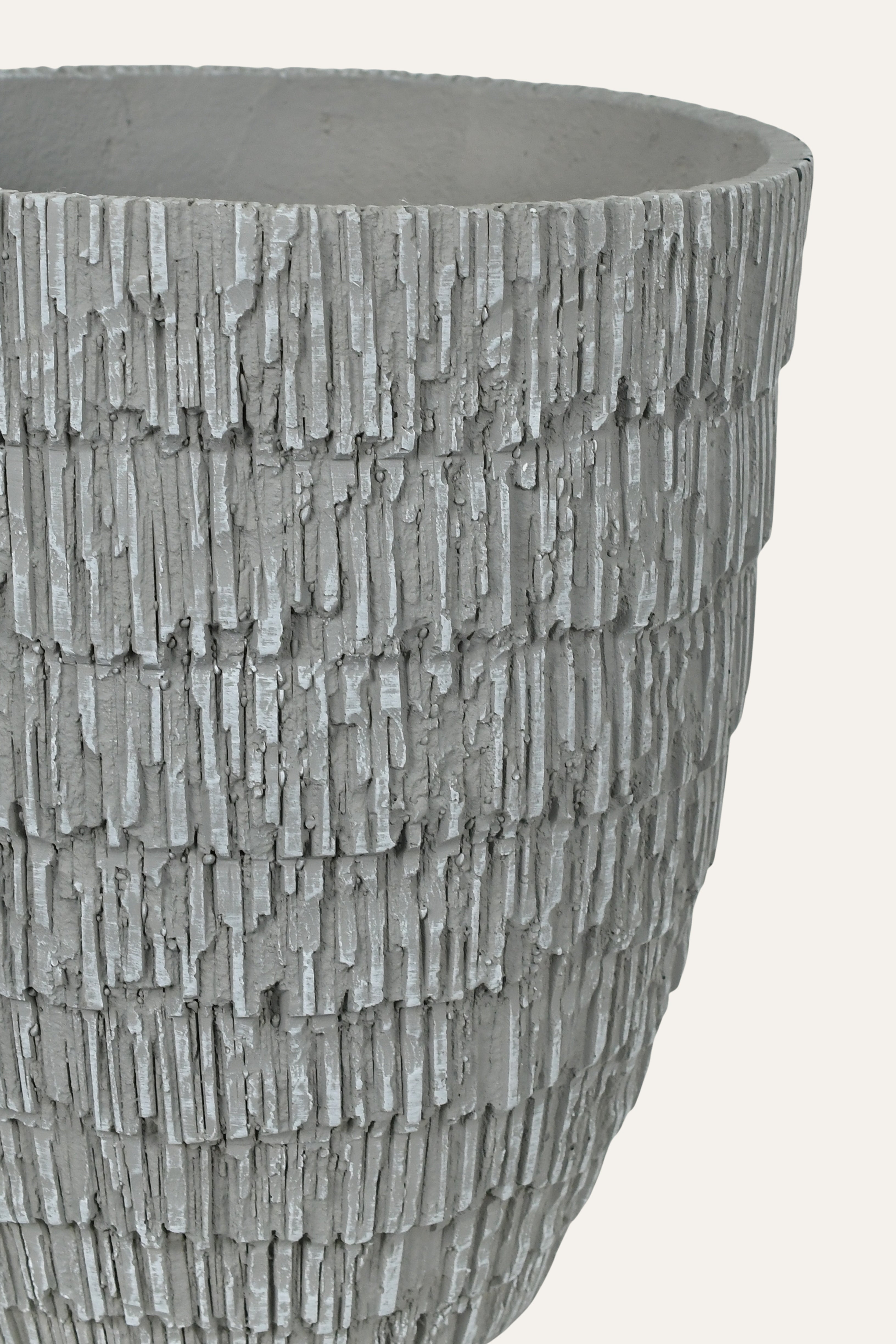 Textured gray pot