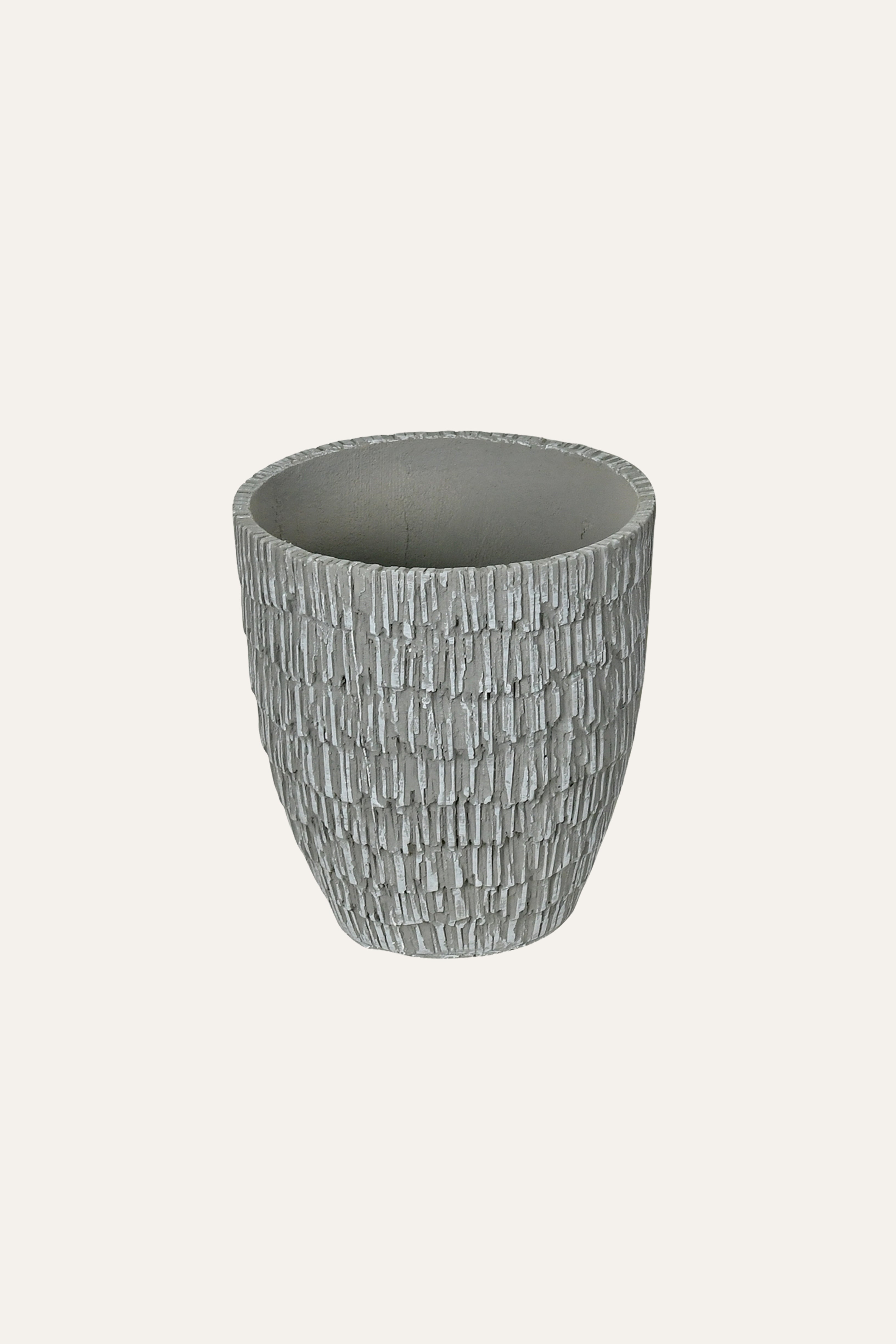 Textured gray planter