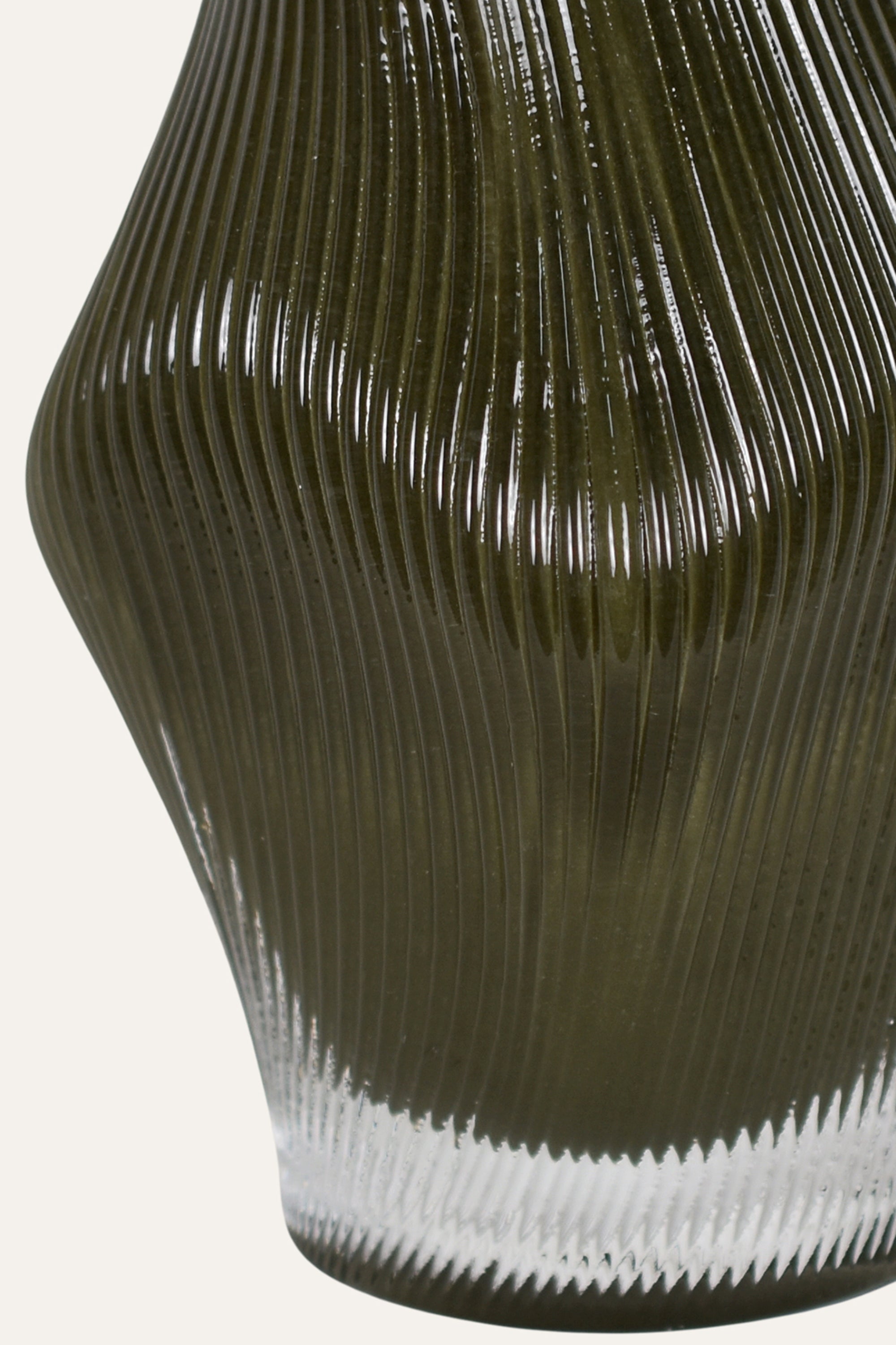 Curved Green Glass Vase