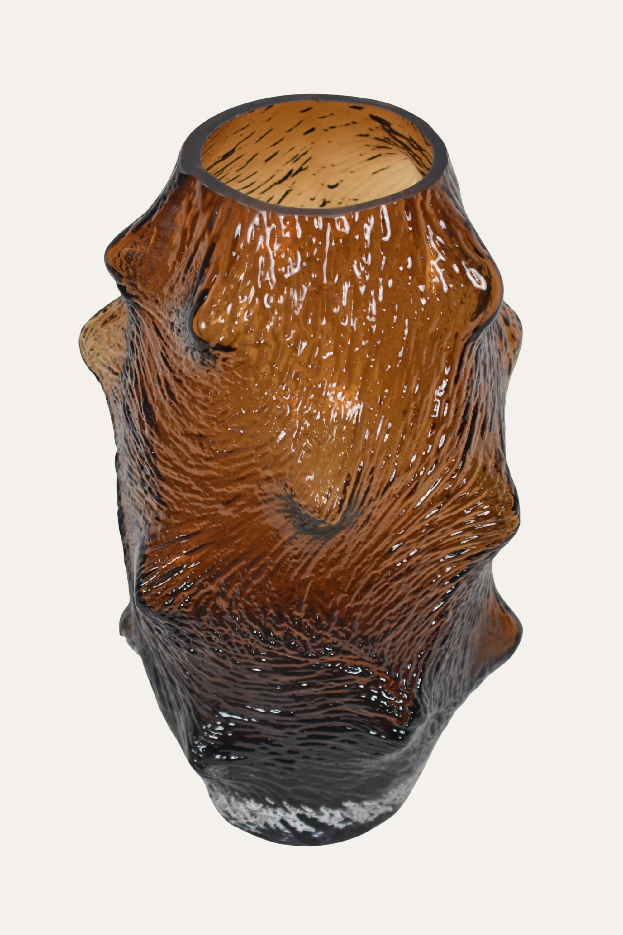 Textured brown vase 