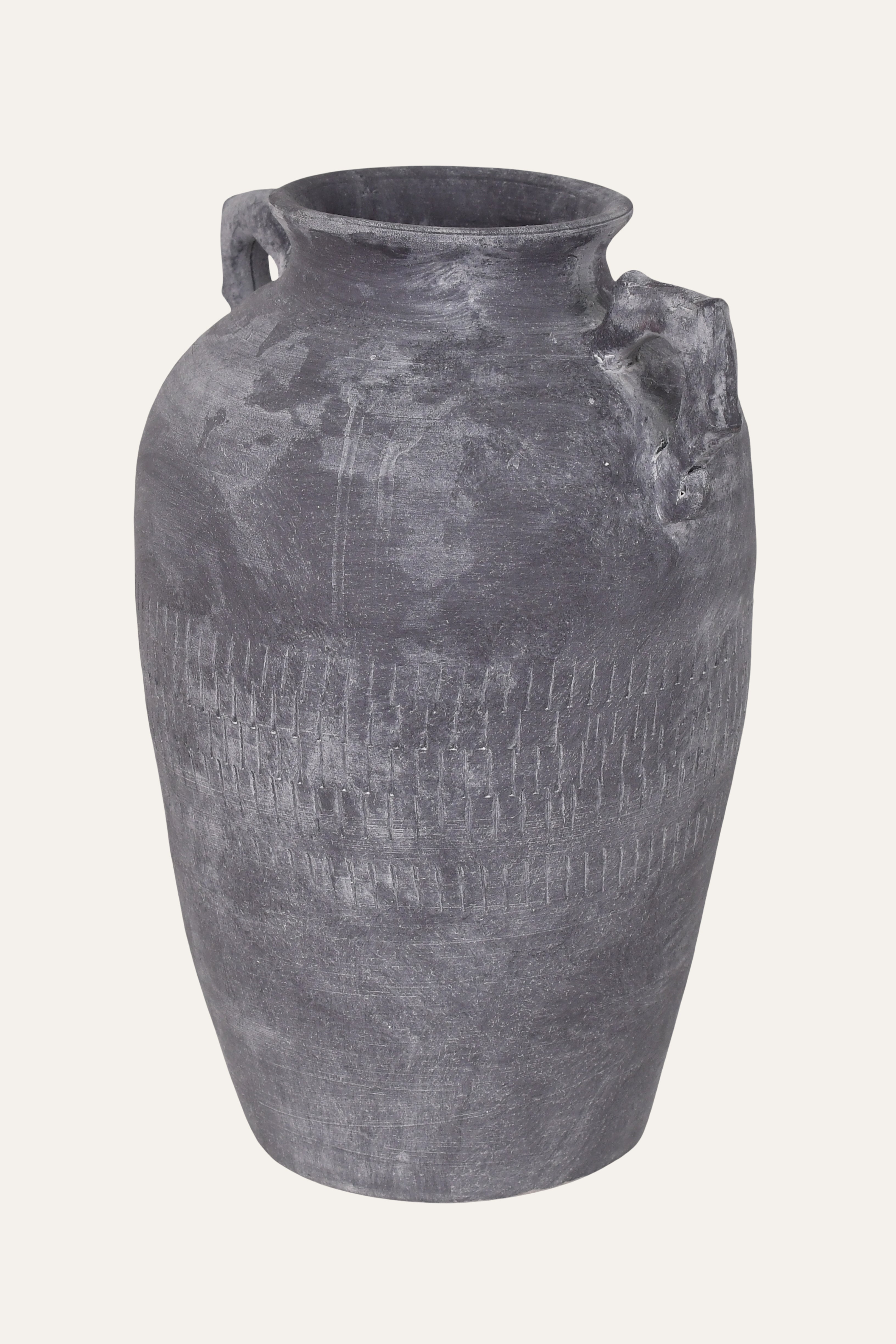 Gray textured vase