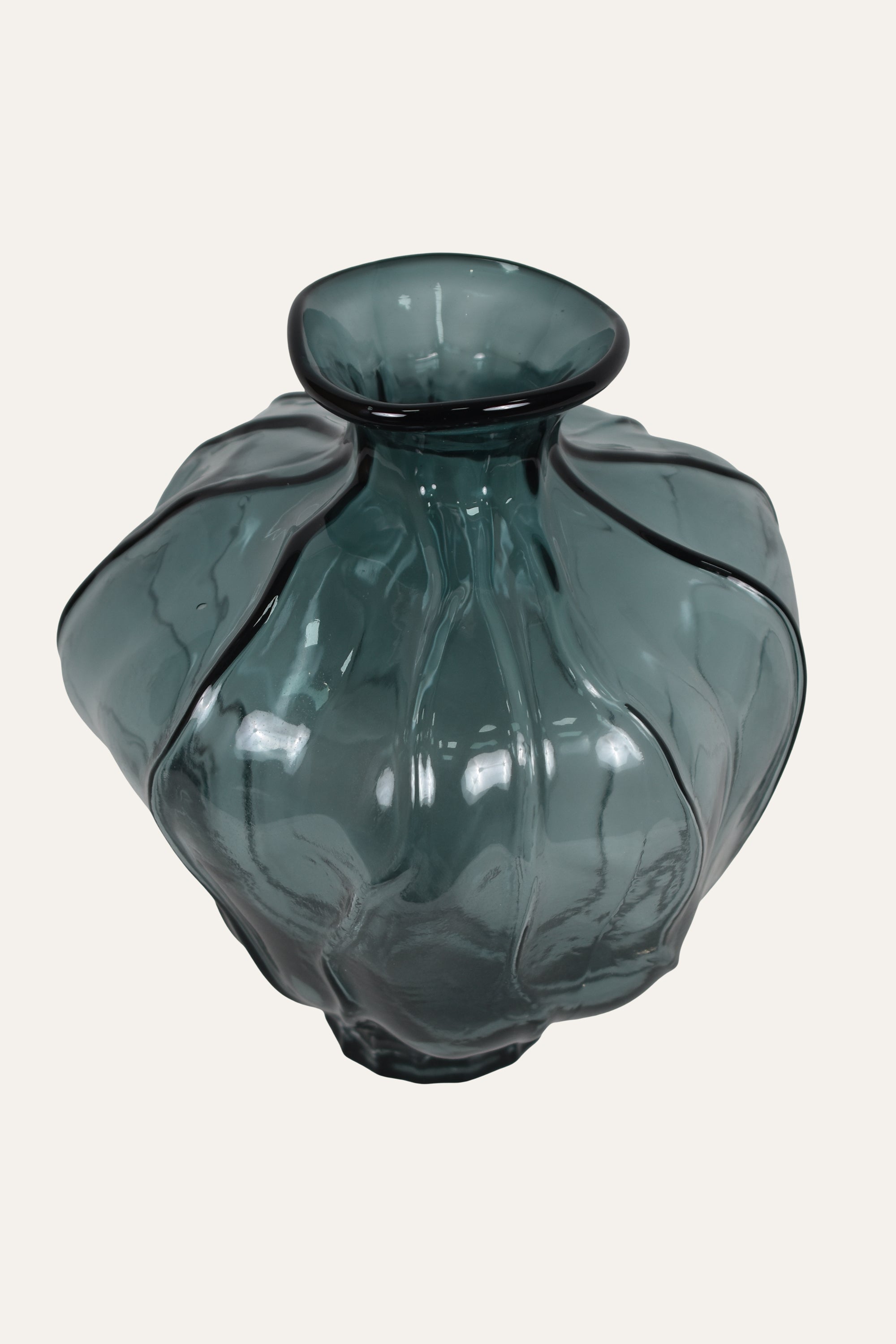 Glass vase with a textured surface
