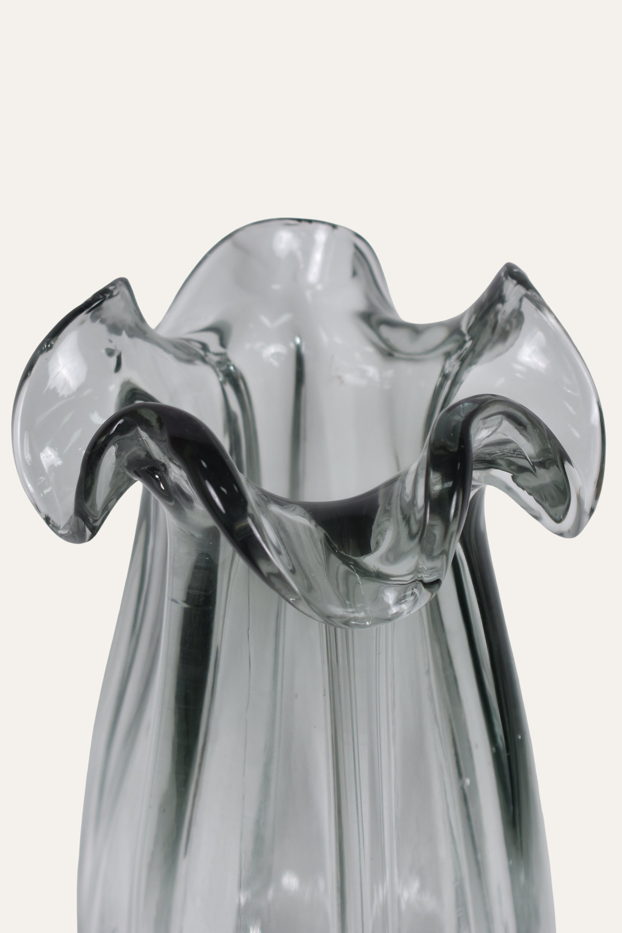 Glass Vase with Petal Rim