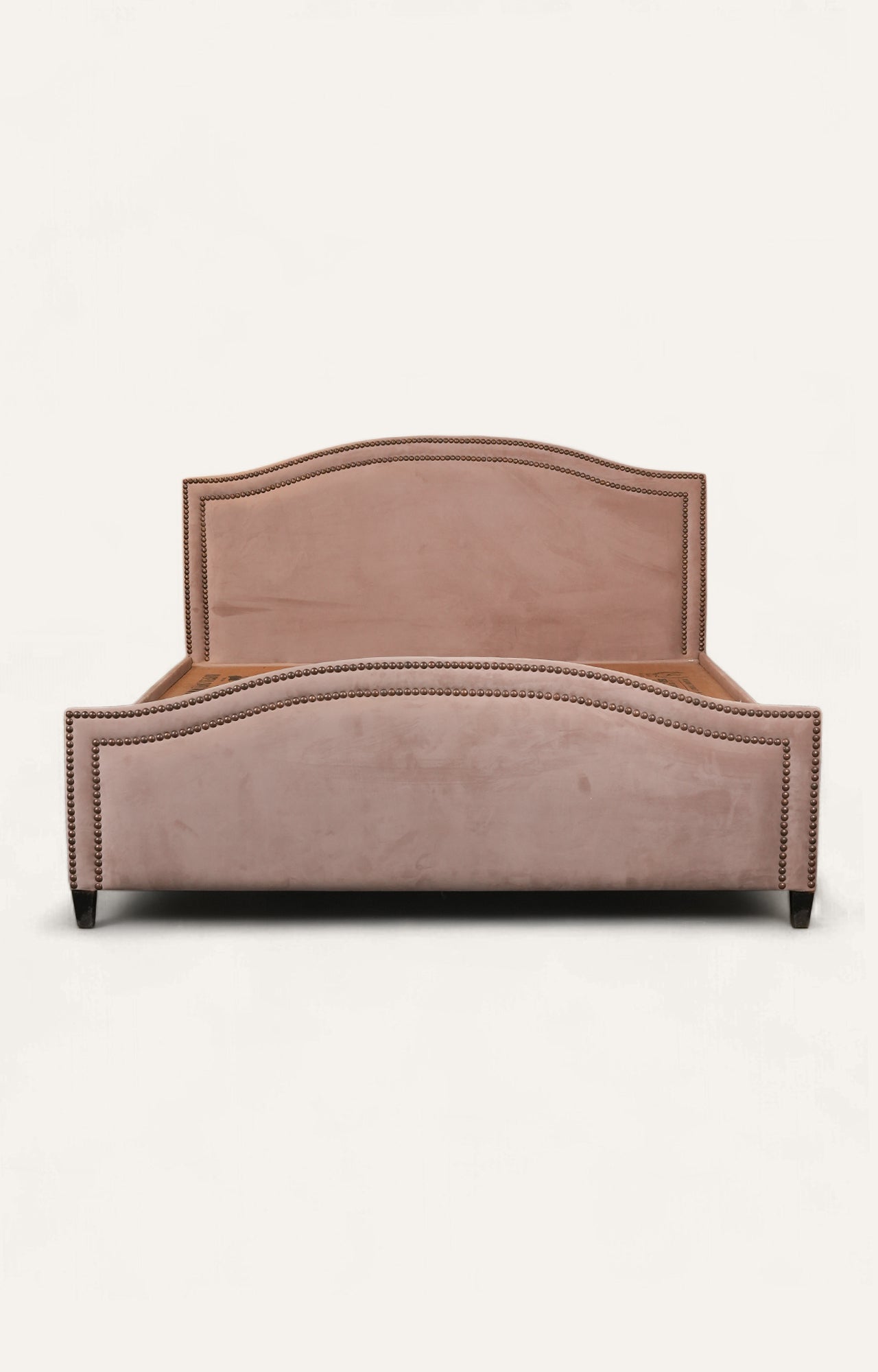 Velvet Bed with Brass Nail Detailing