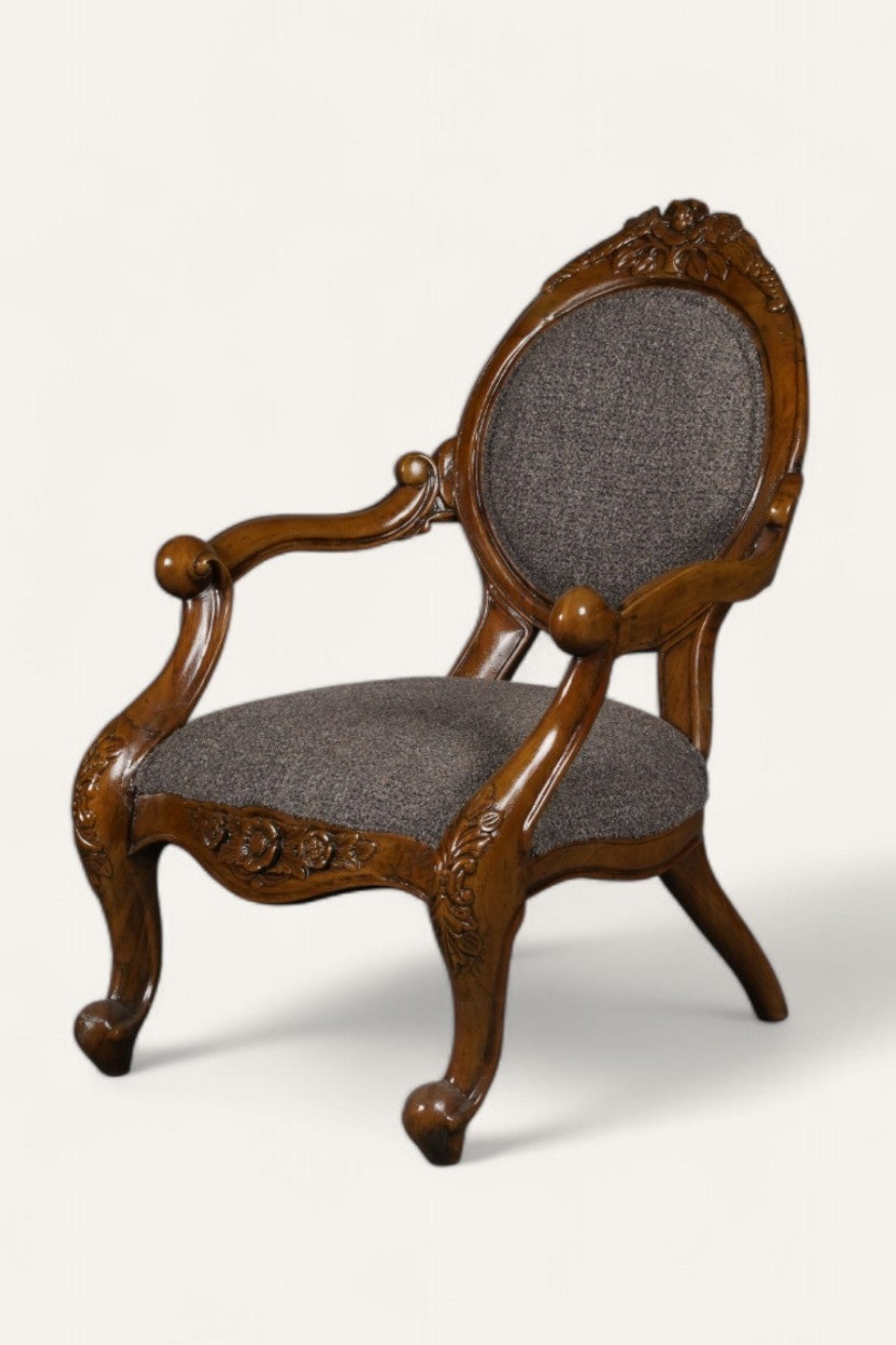 Victorian style teak wood armchair