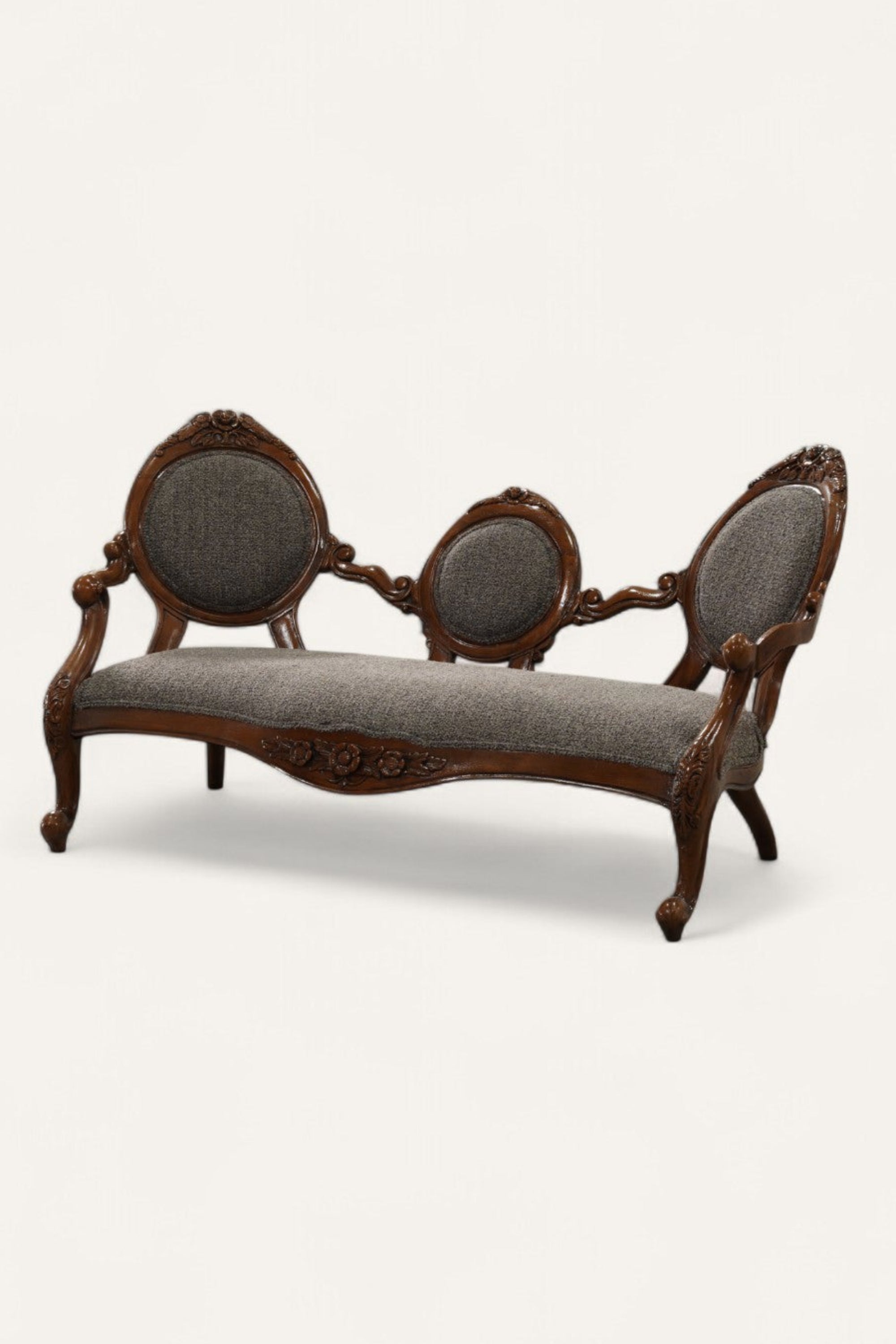 Victorian style teak wood sofa