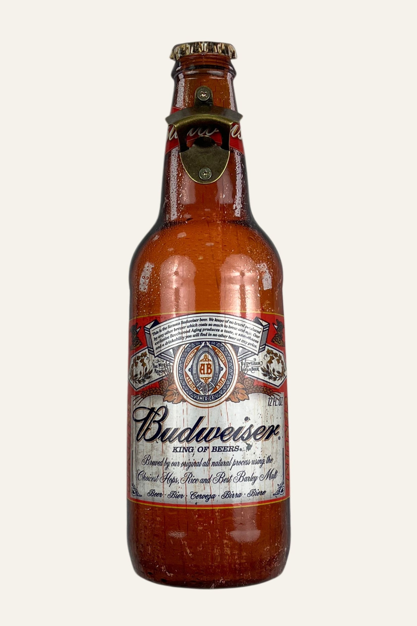 Vintage Beer Bottle Opener Wall Board | Budweiser Metal Wall Decor