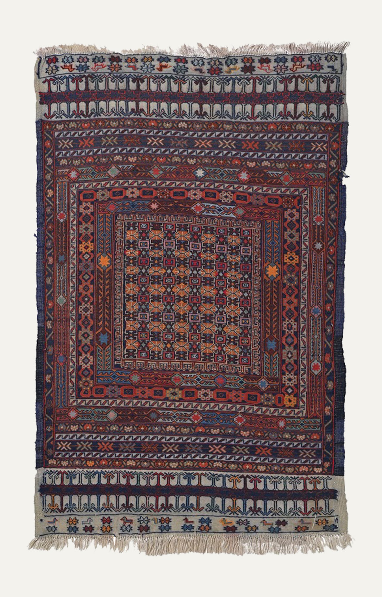 Vintage Carpet with Floral Border