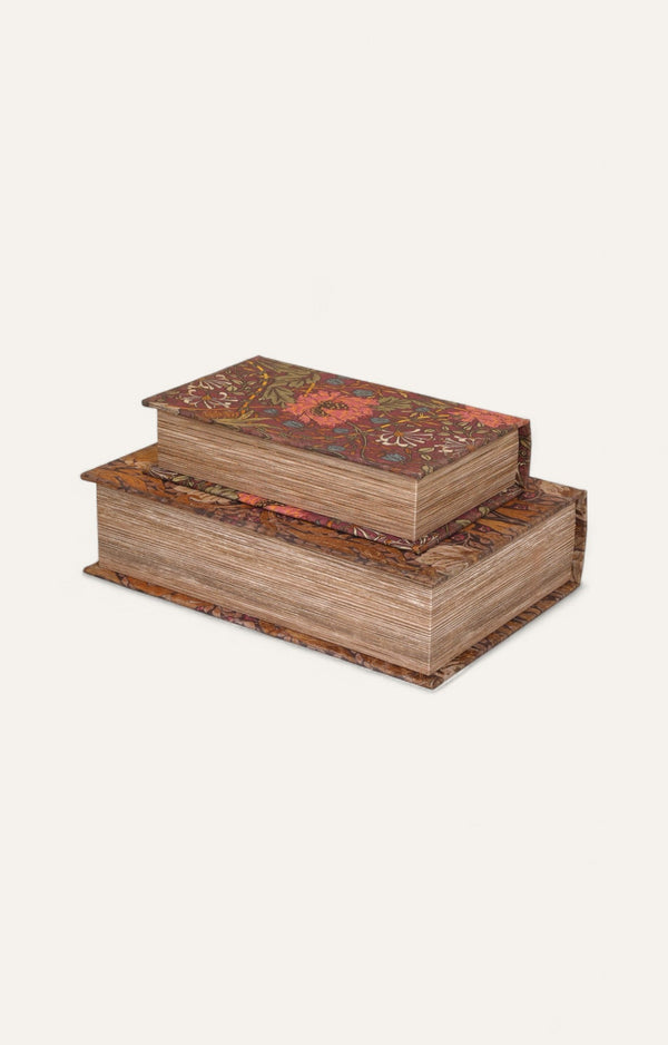 Floral Vintage Book Storage Box - Set of 2