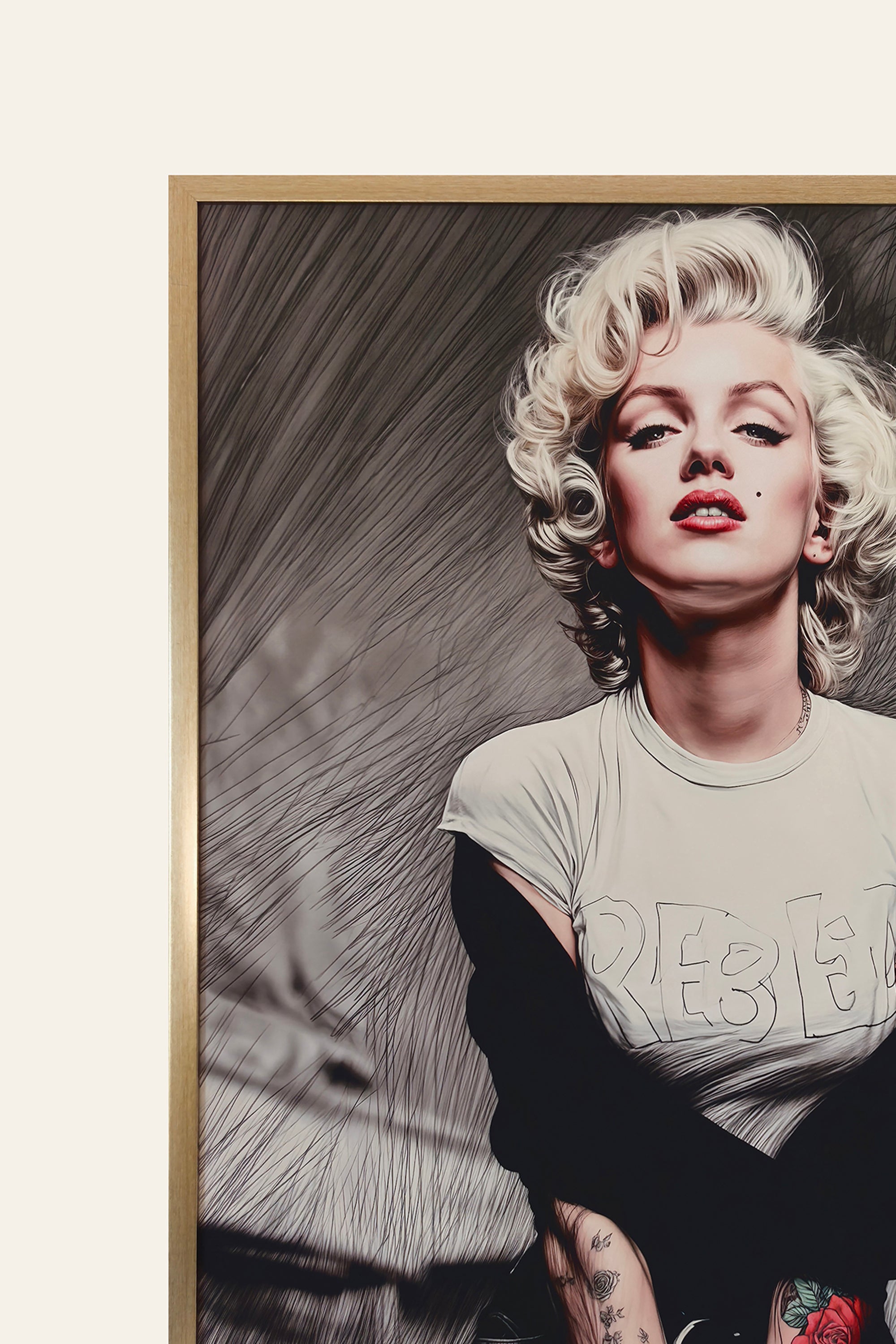 Vintage Hollywood portrait glass wall painting