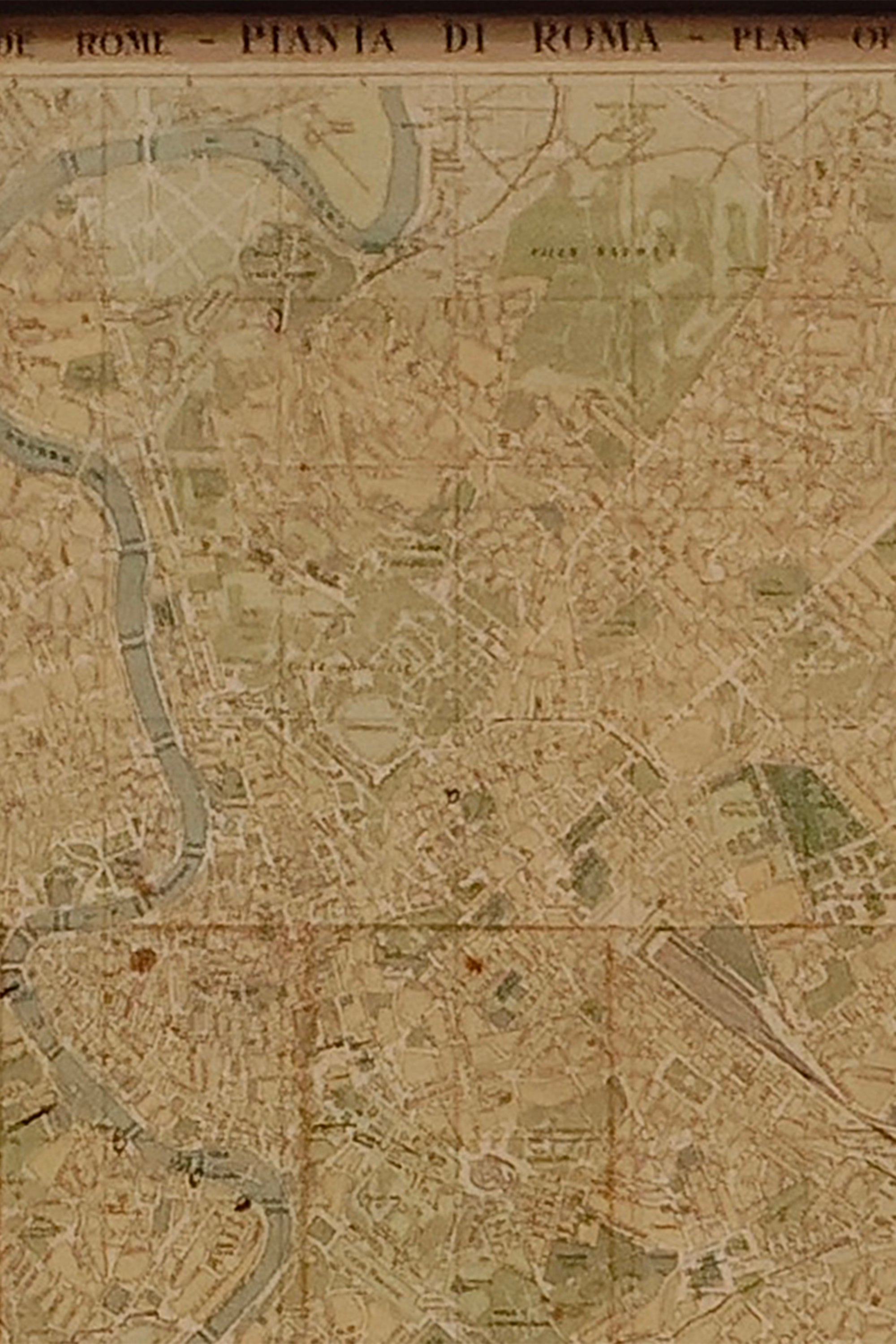 Vintage Rome Architectural Map Artwork