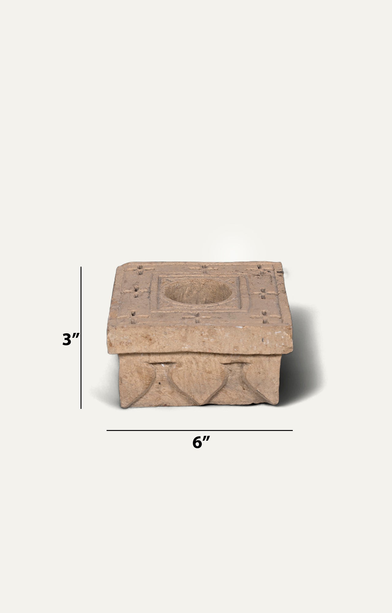 Vintage Sand stone Candle Holder_size