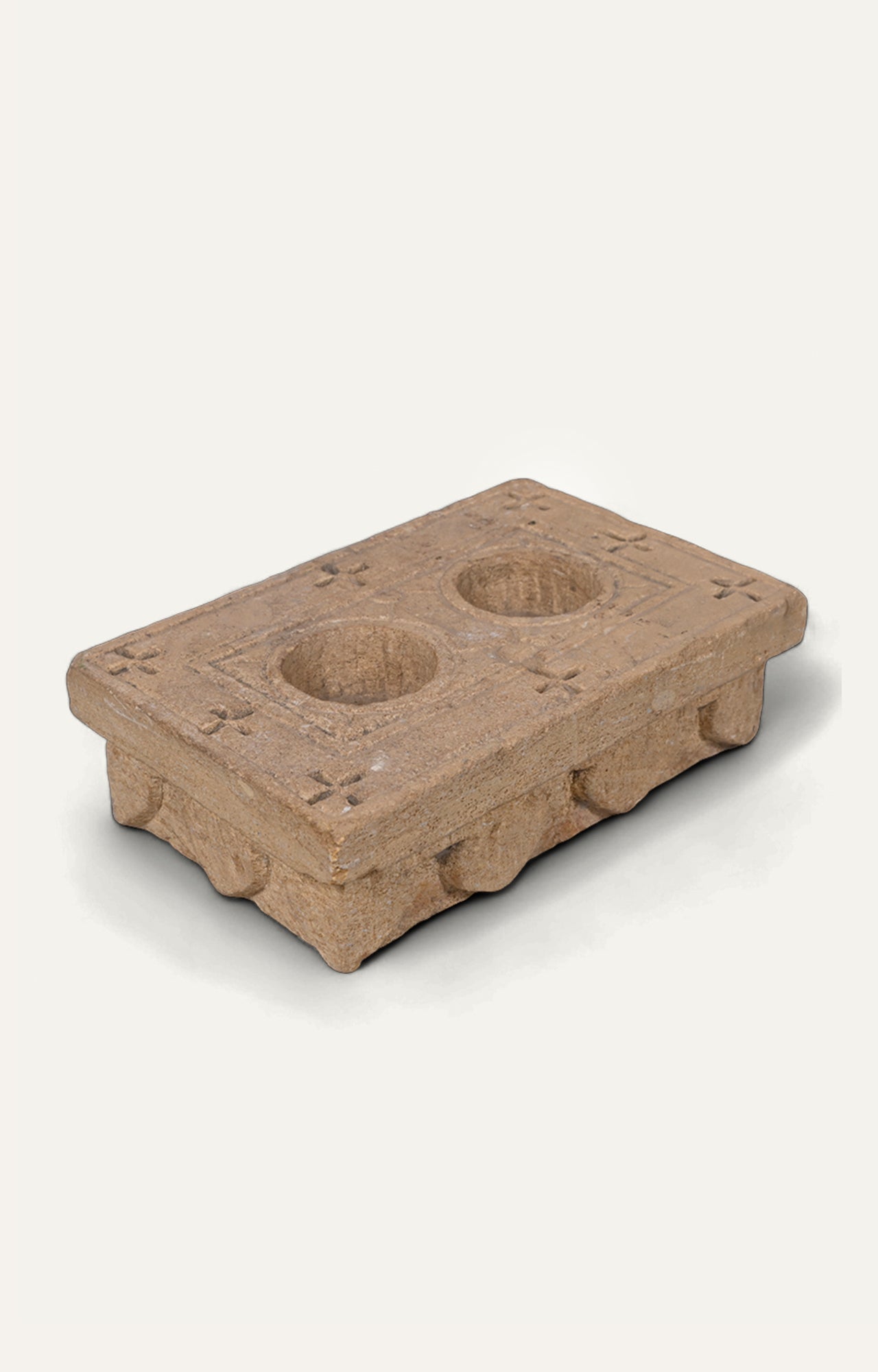 Vintage Sandstone Twin Candle Holder
