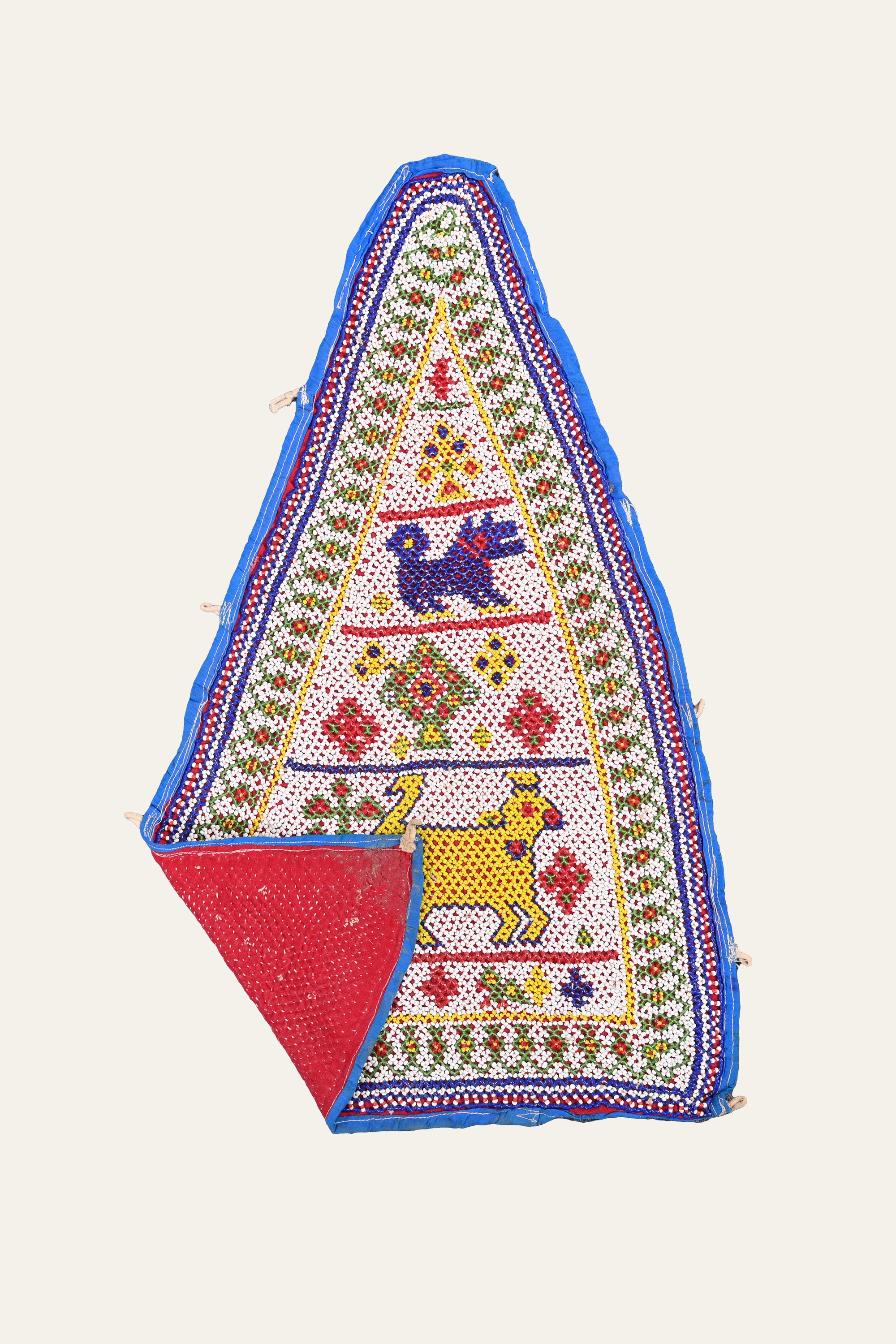 Vintage Style Gujarati Beaded Wall Hanging Decor