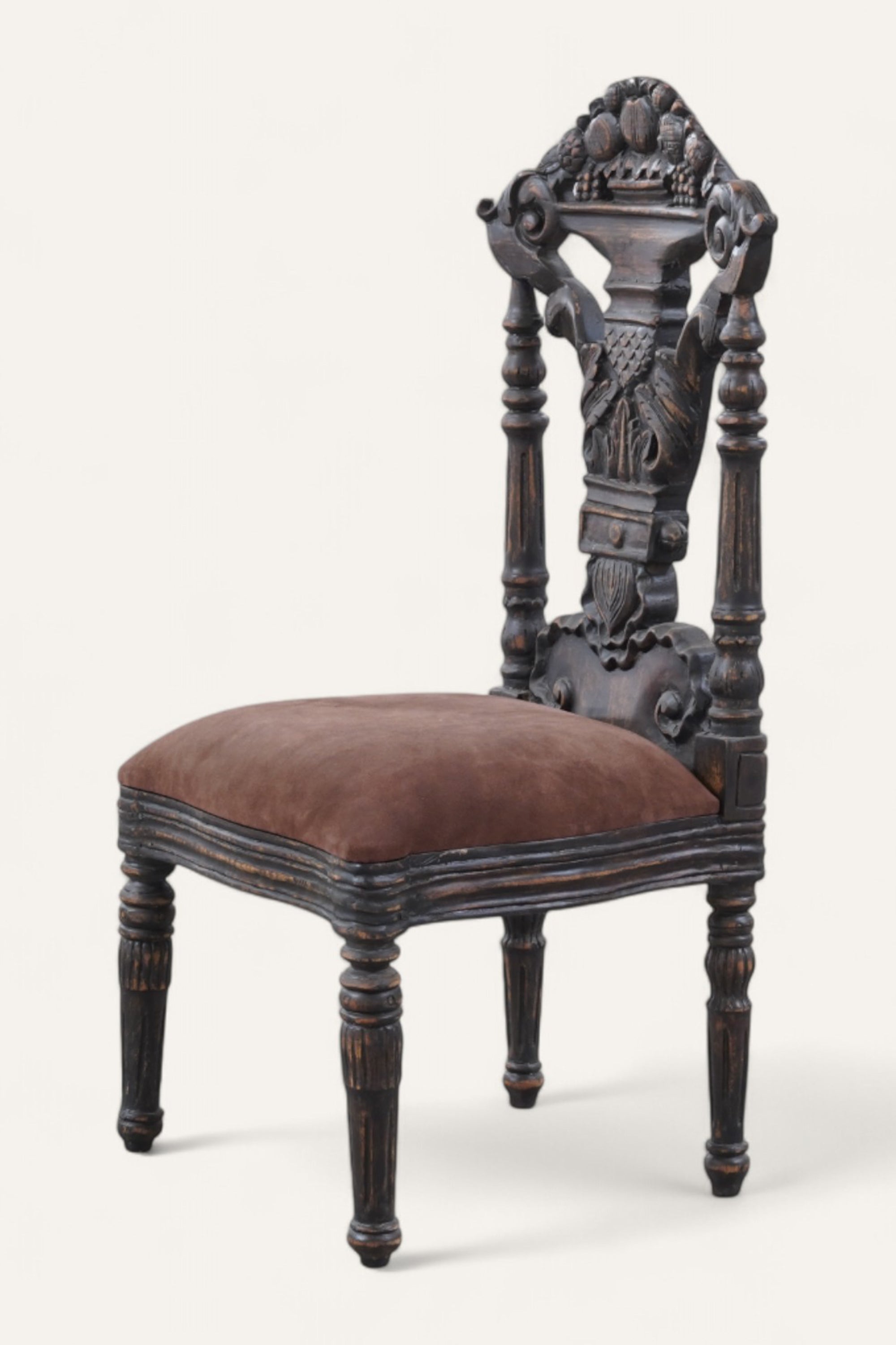 Vintage Wooden Hand-Carved Dining Chair