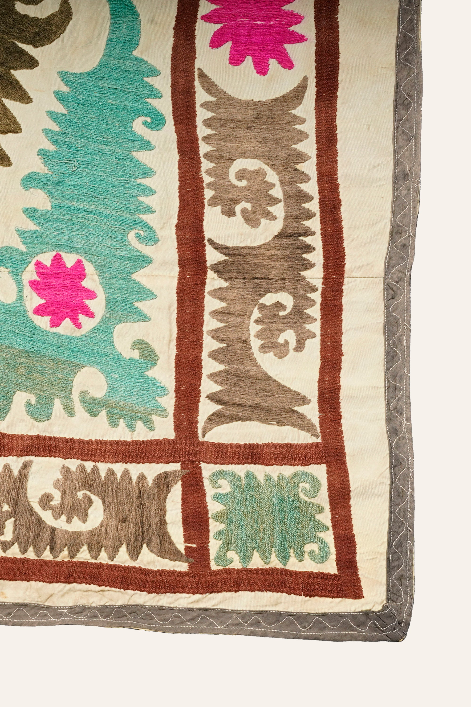 Vintage floral Suzani tapestry wall art