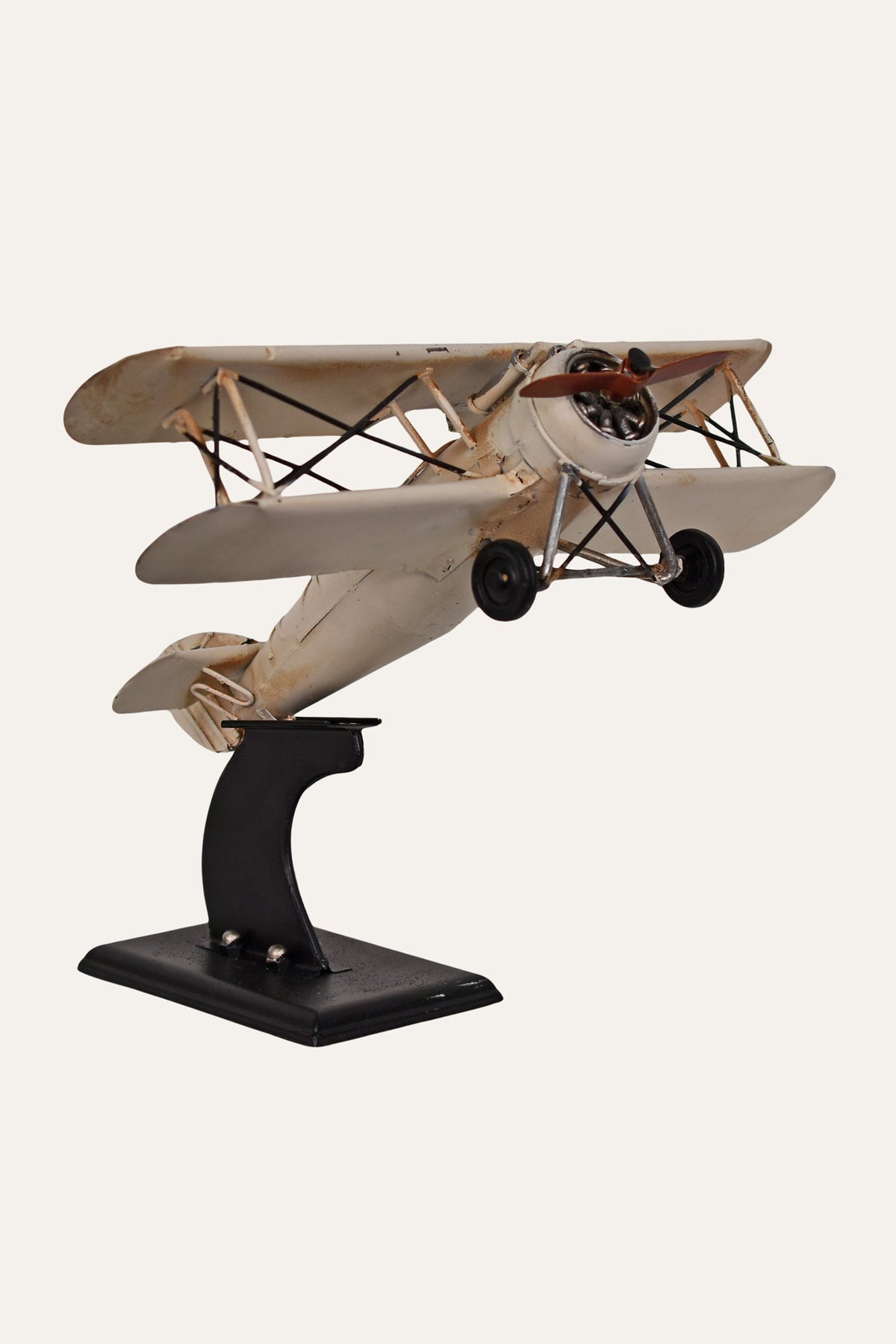 Vintage metal airplane model biplane