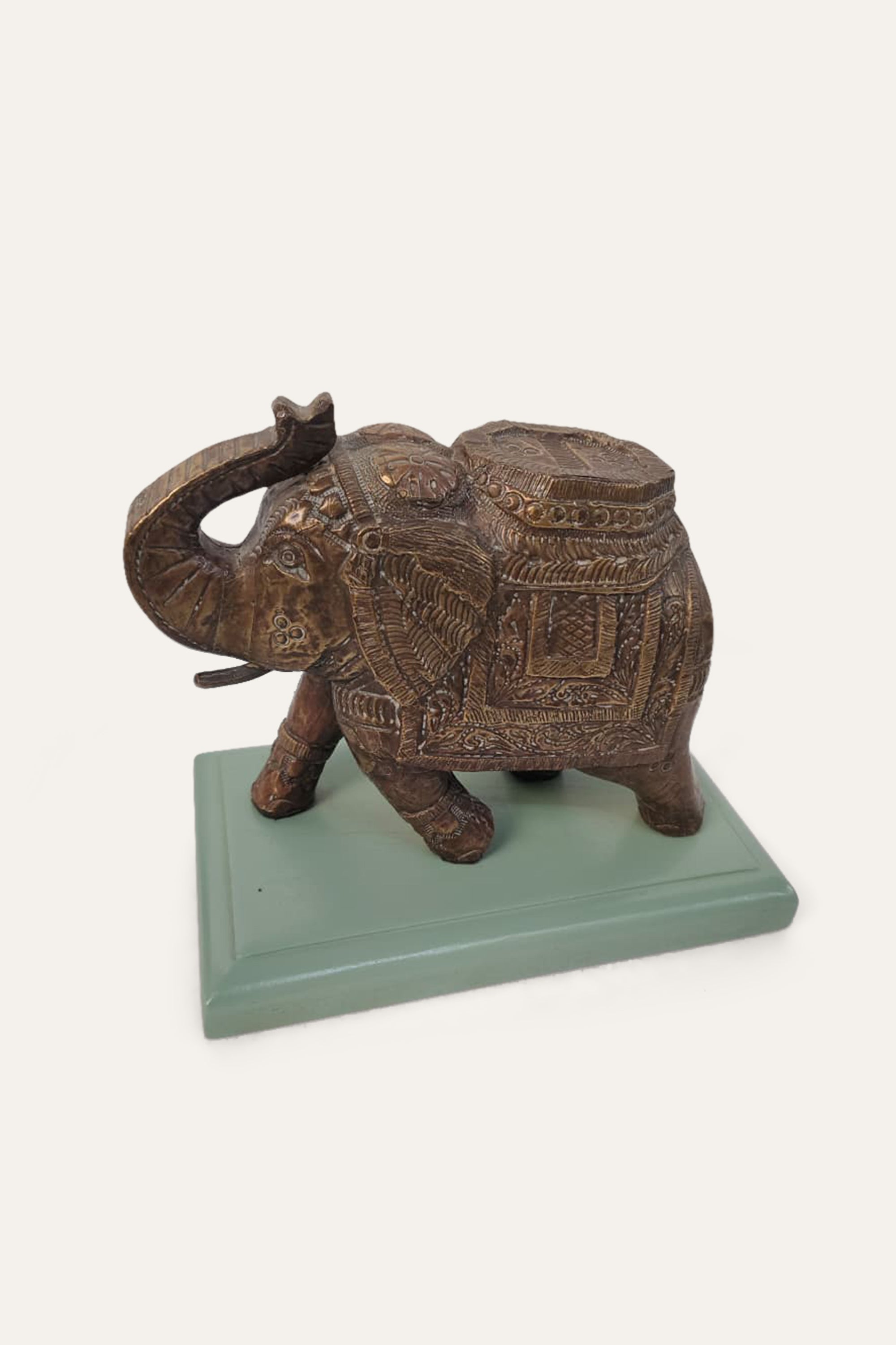 Carved Elephant Sculpture for Living Room Decor