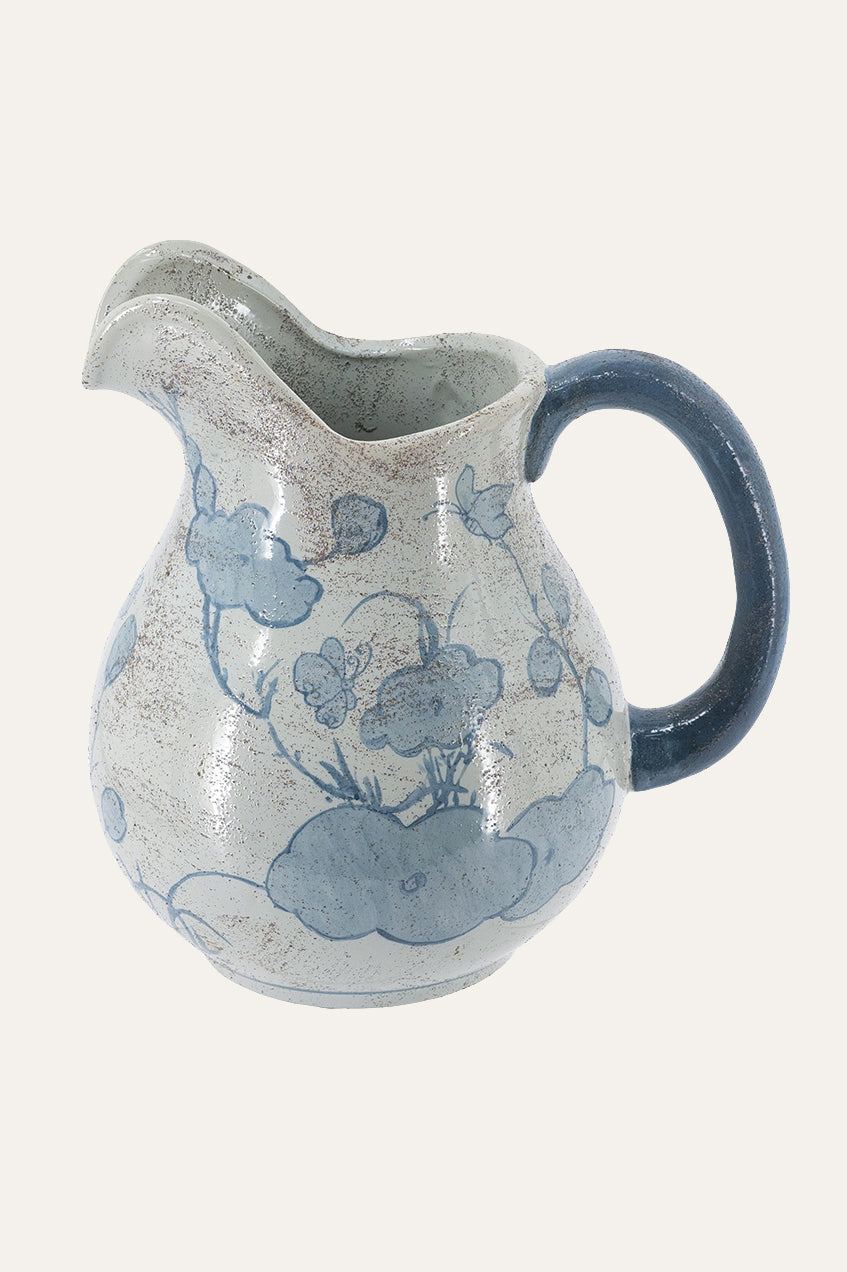 White Ceramic Flower Pitcher