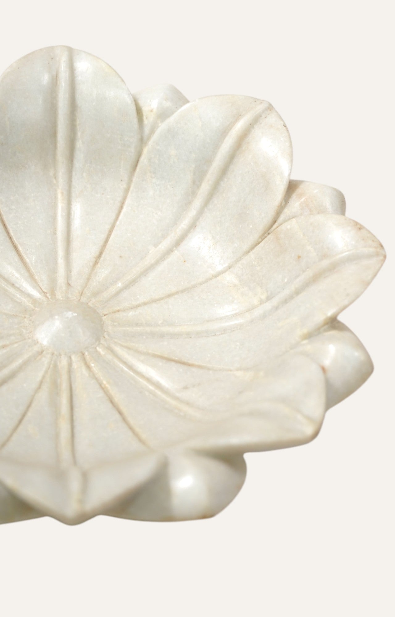 White Marble Lotus Bowl