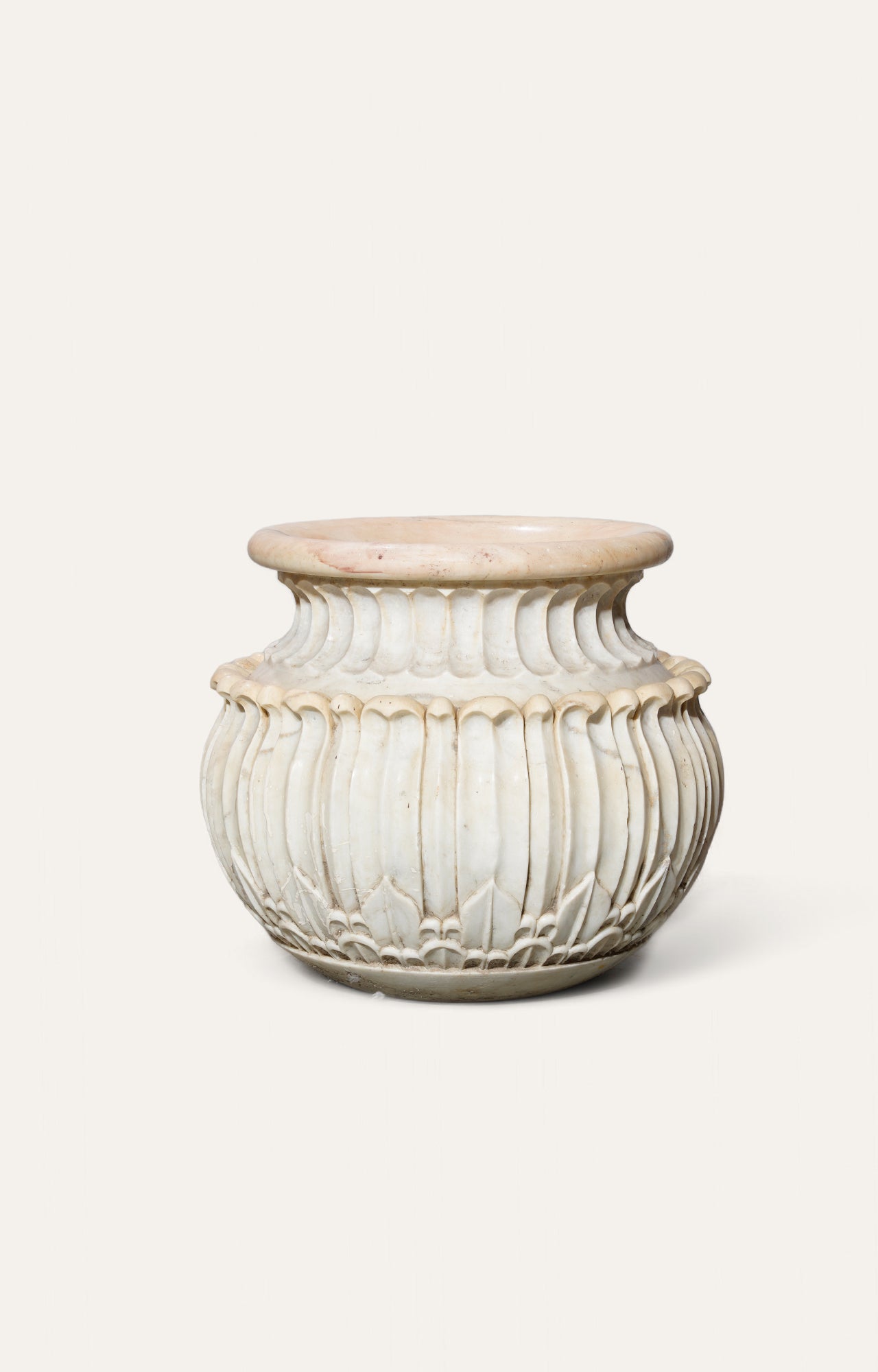 White Marble Lotus Planter - main