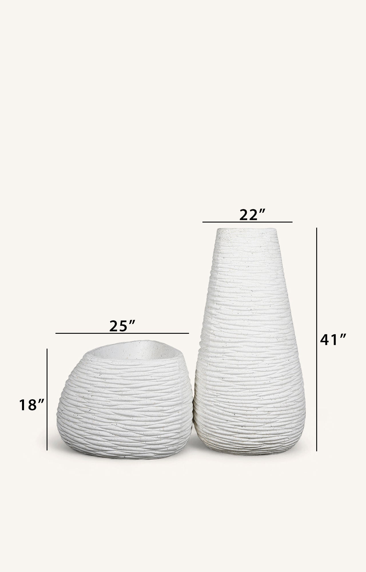 White Textured Planter_size