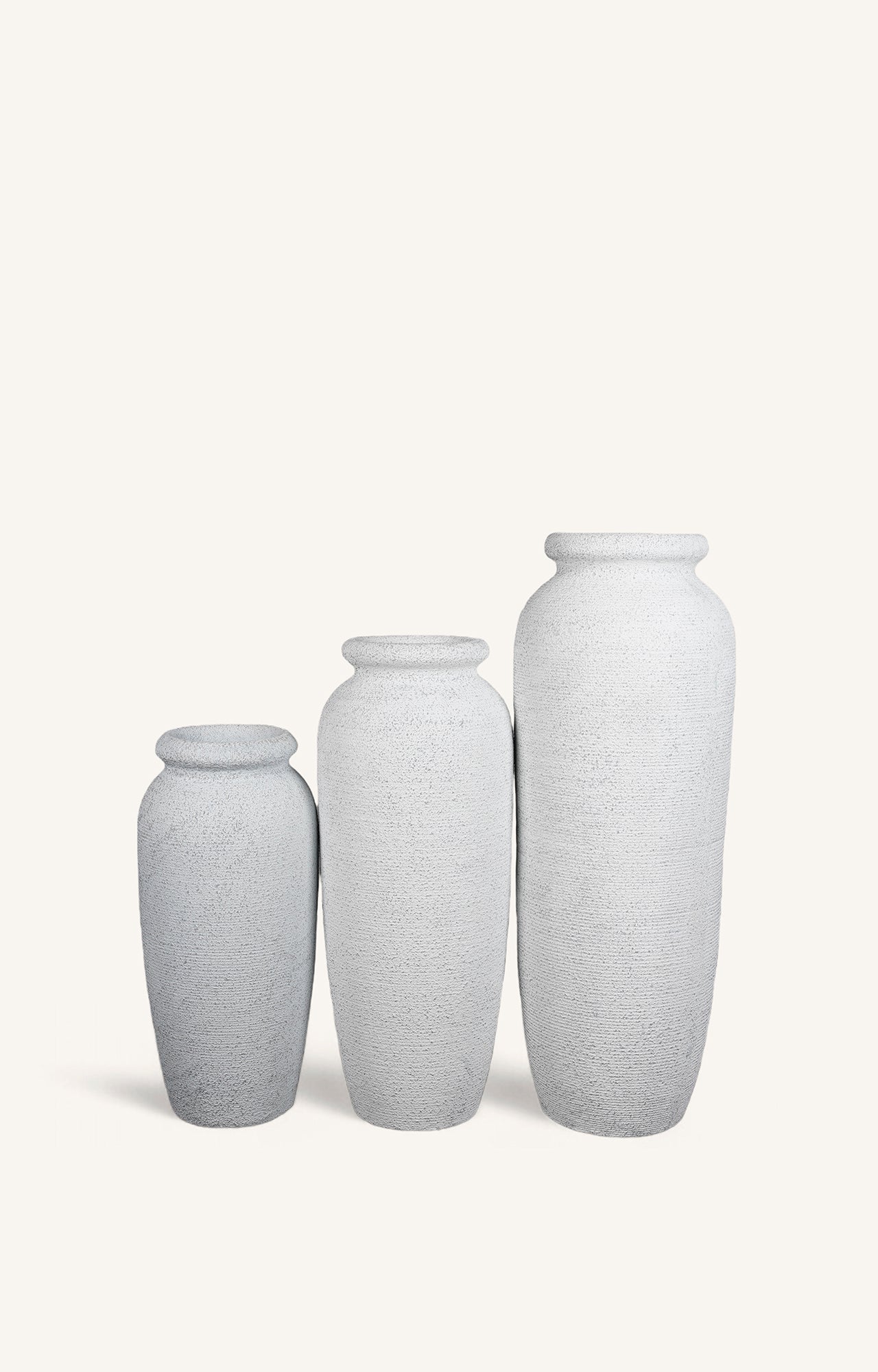 White soft texture tall Planter - main