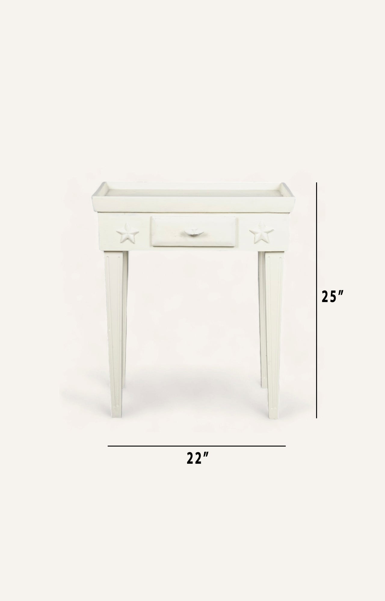 White wooden side table_size