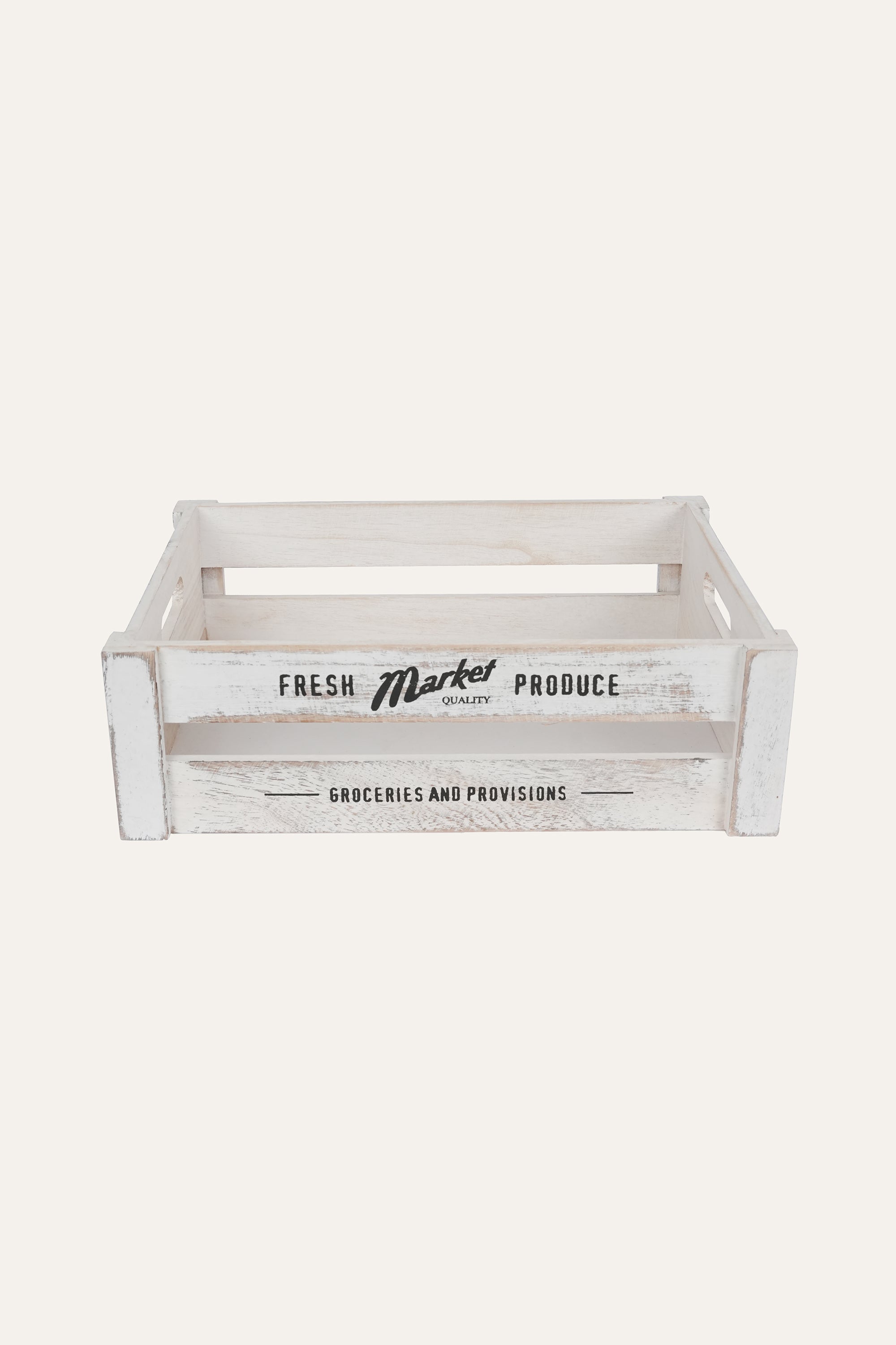 Rustic Wood Storage Basket Large
