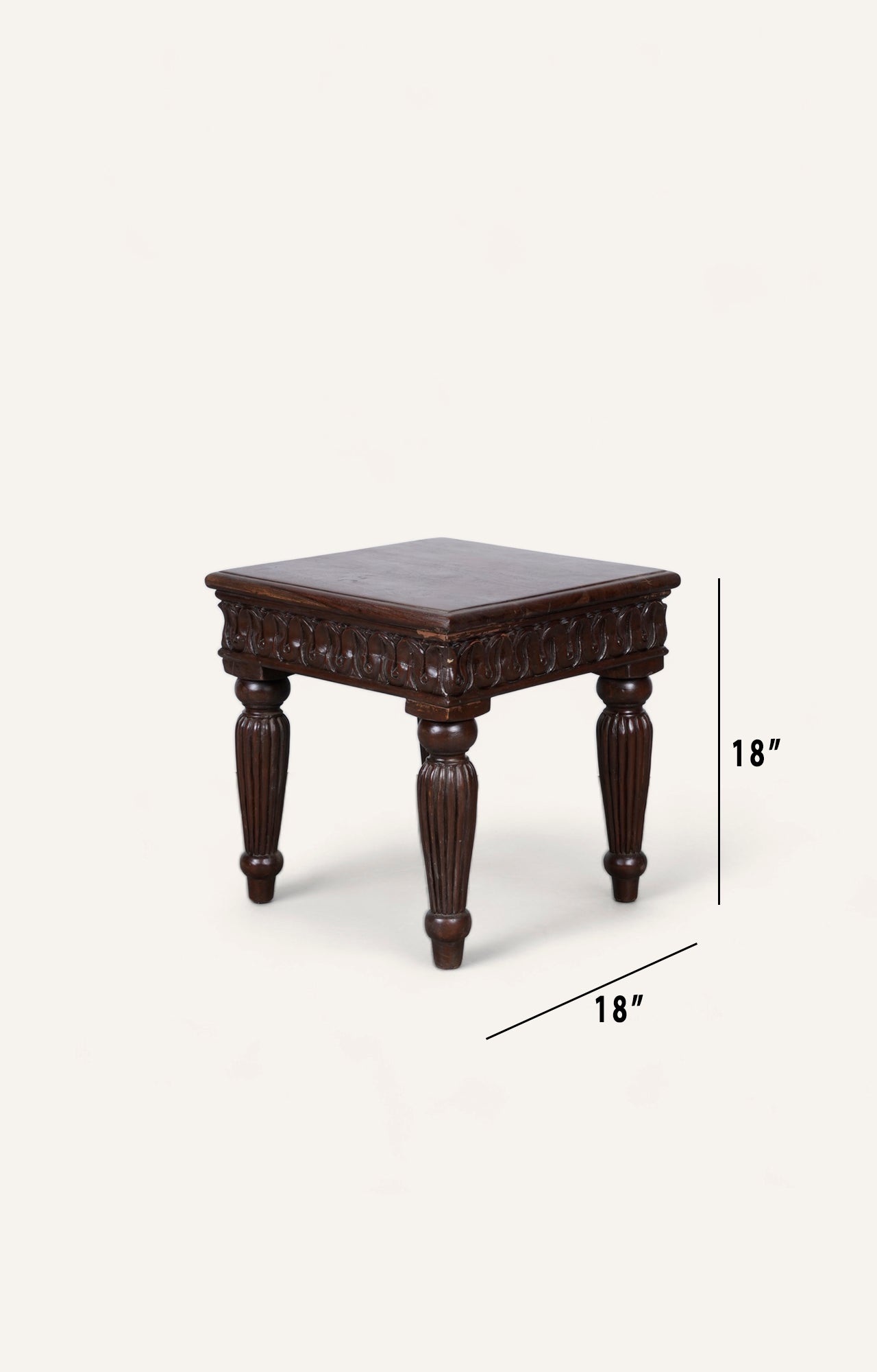 Wooden Carved Side Table_size