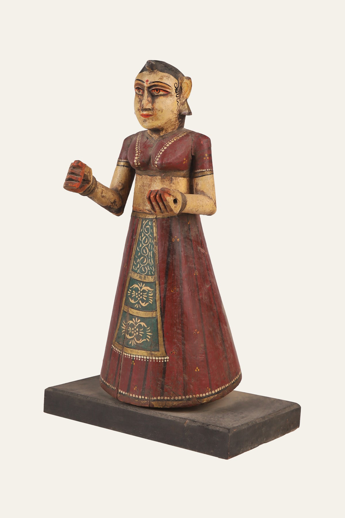 Wooden Rajasthani folk art doll online