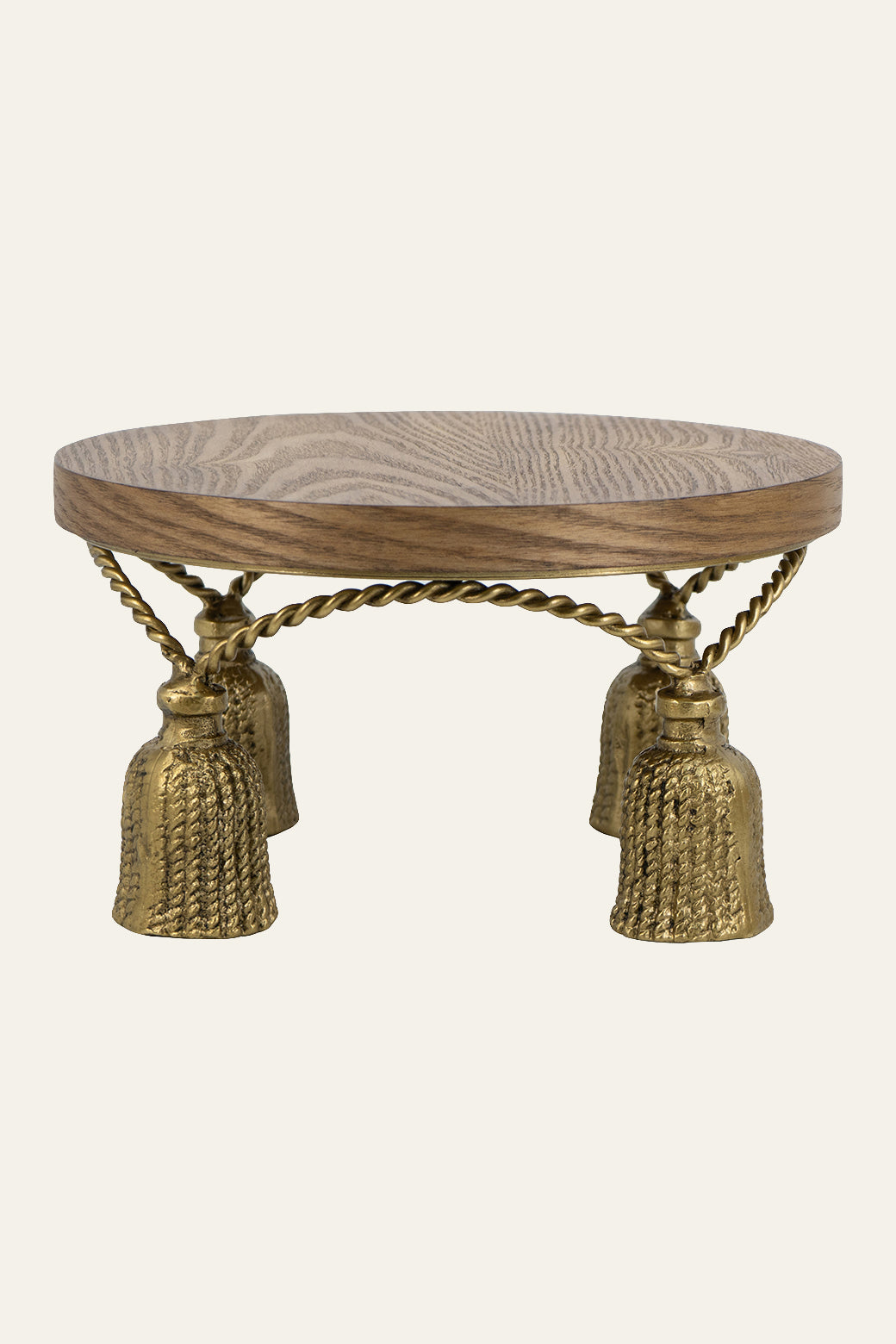 Wooden Stool with Tassels