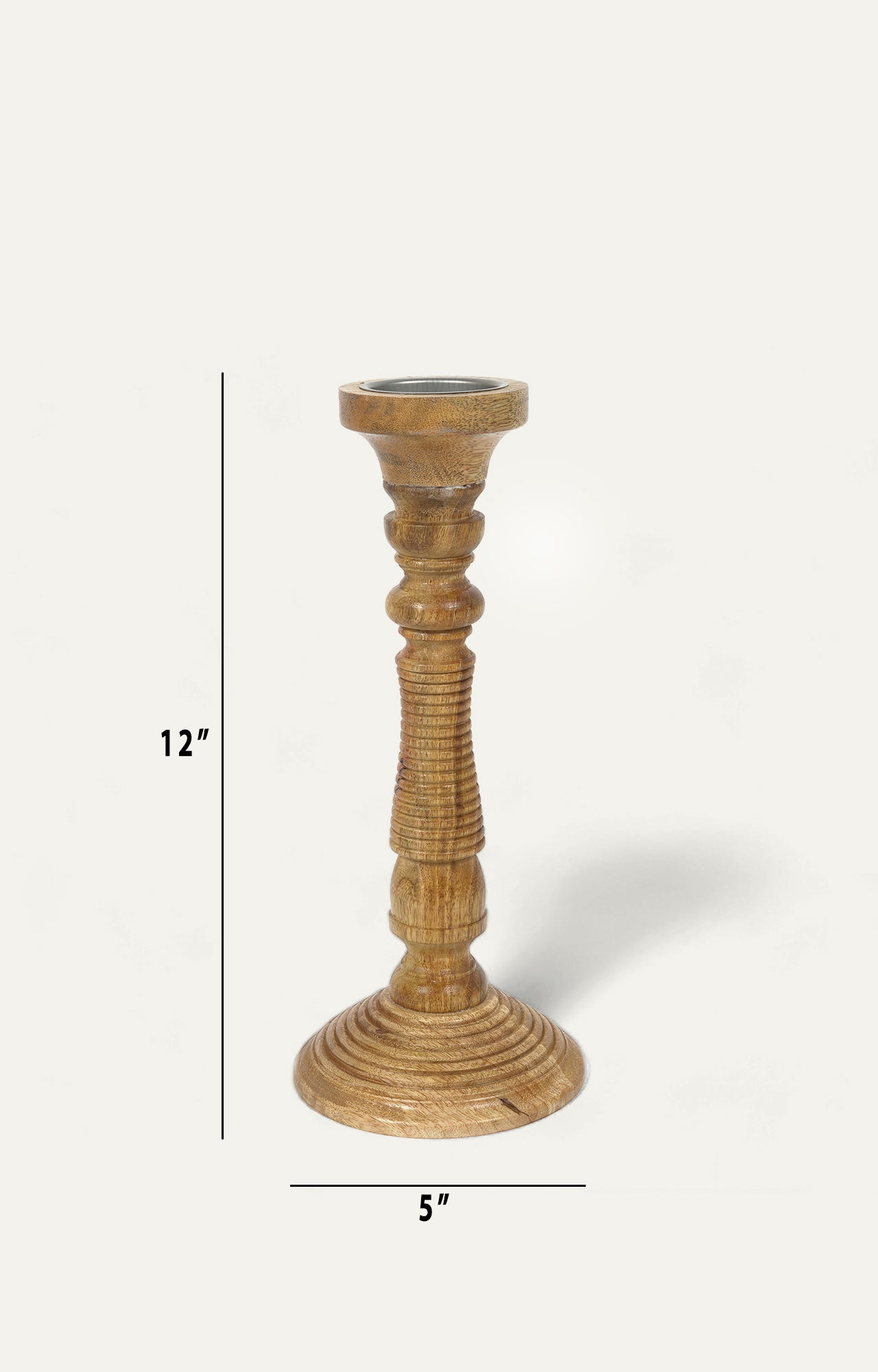 Wooden Tabletop candle stand_size