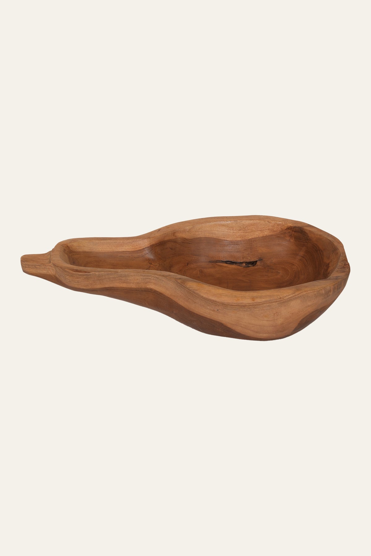 Wooden centerpiece bowl with warm natural wood finish