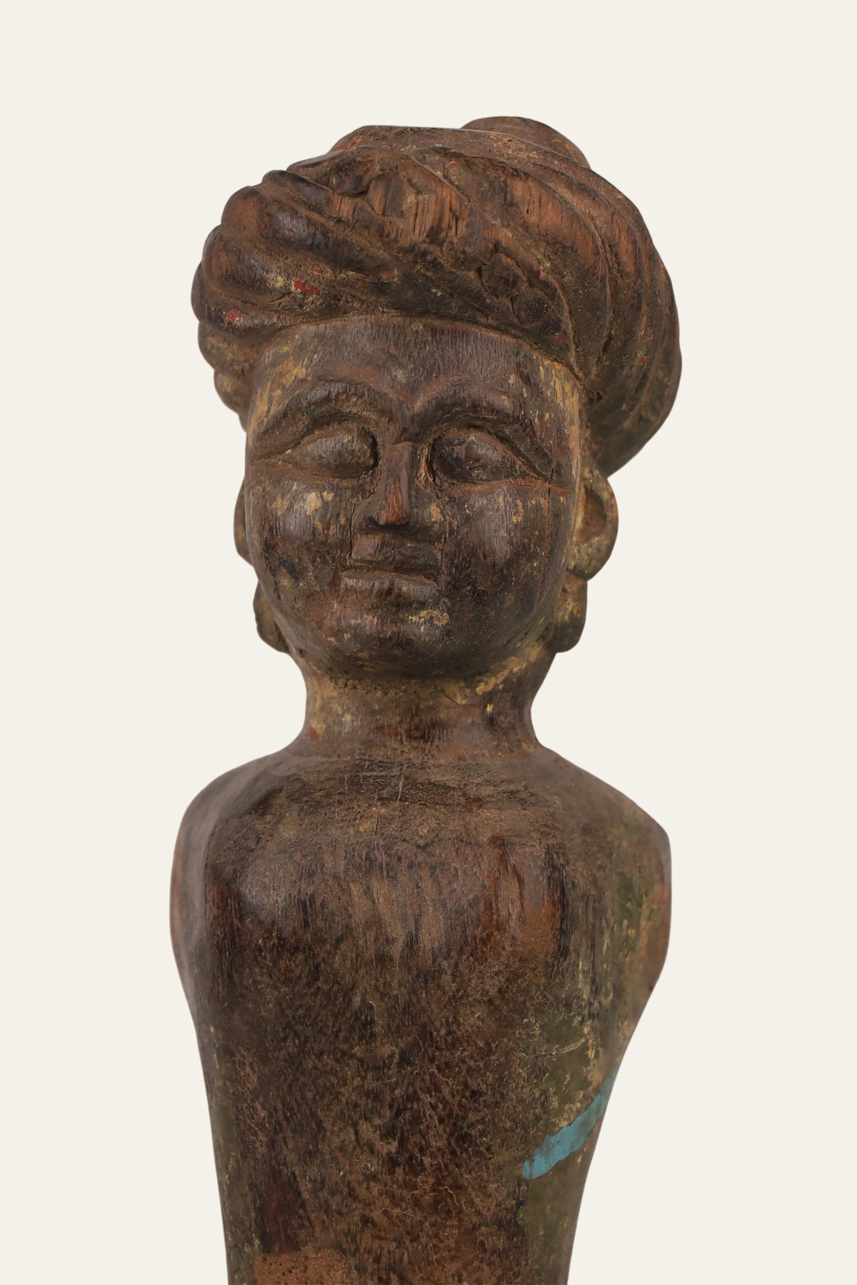 Wooden male bust sculpture for living room