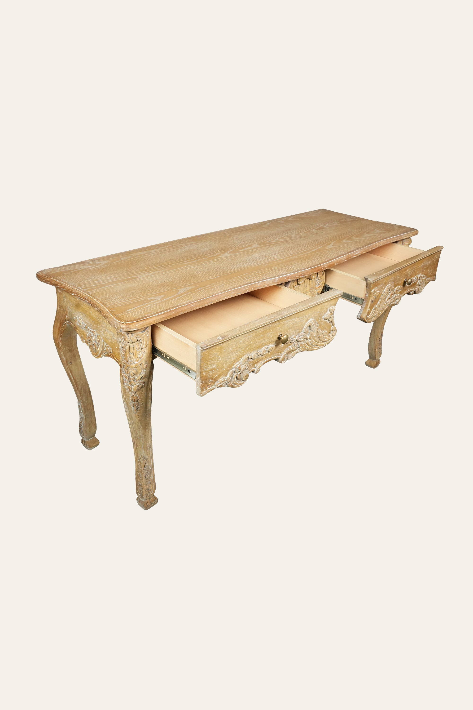 Wooden study table with drawers
