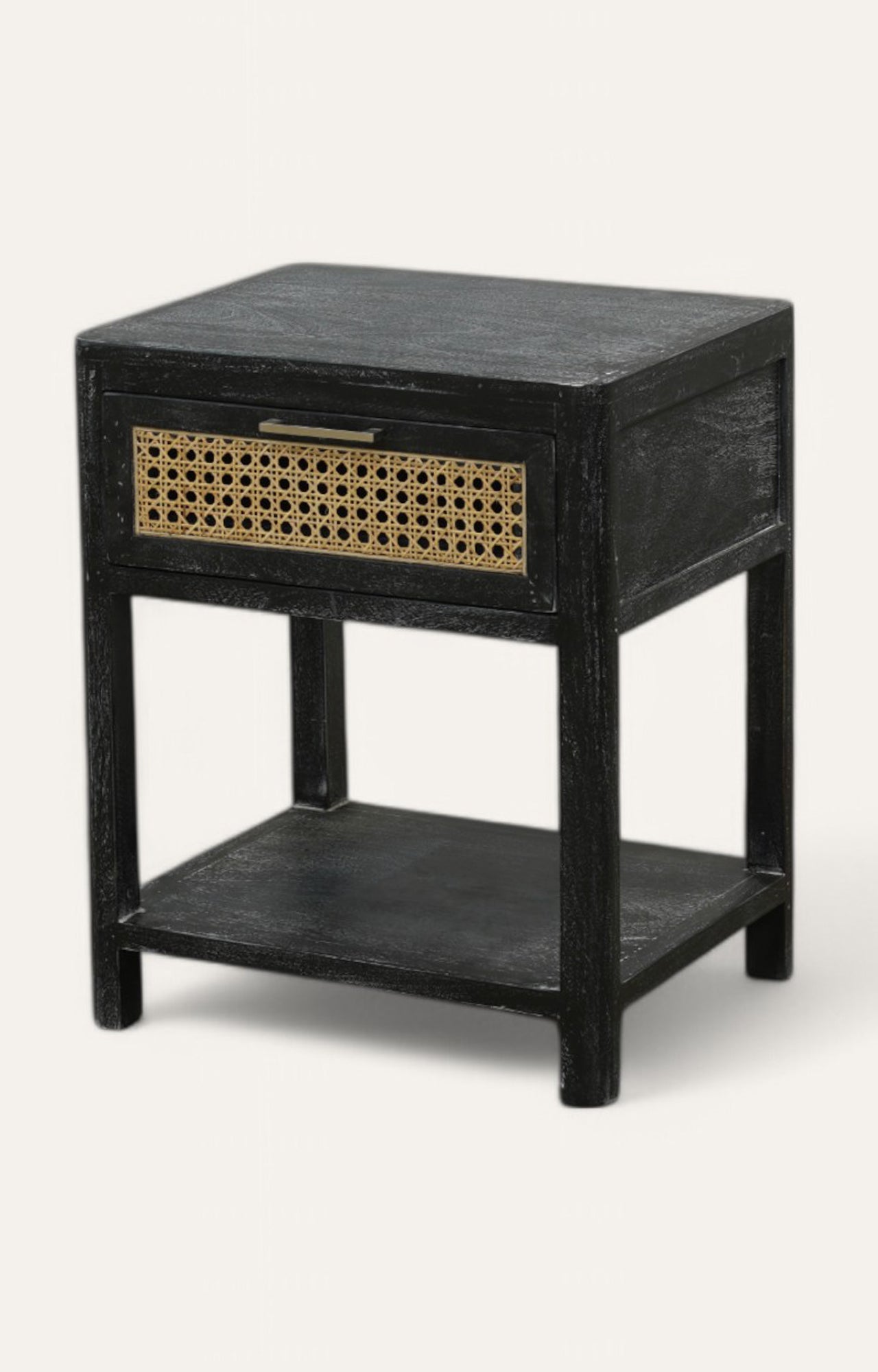 Woven Cane Accent Nightstand