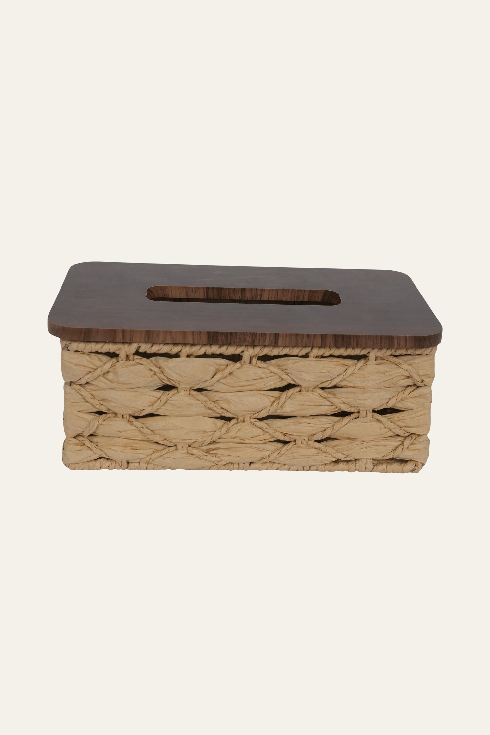 Woven paper tissue box for dining table and home decor